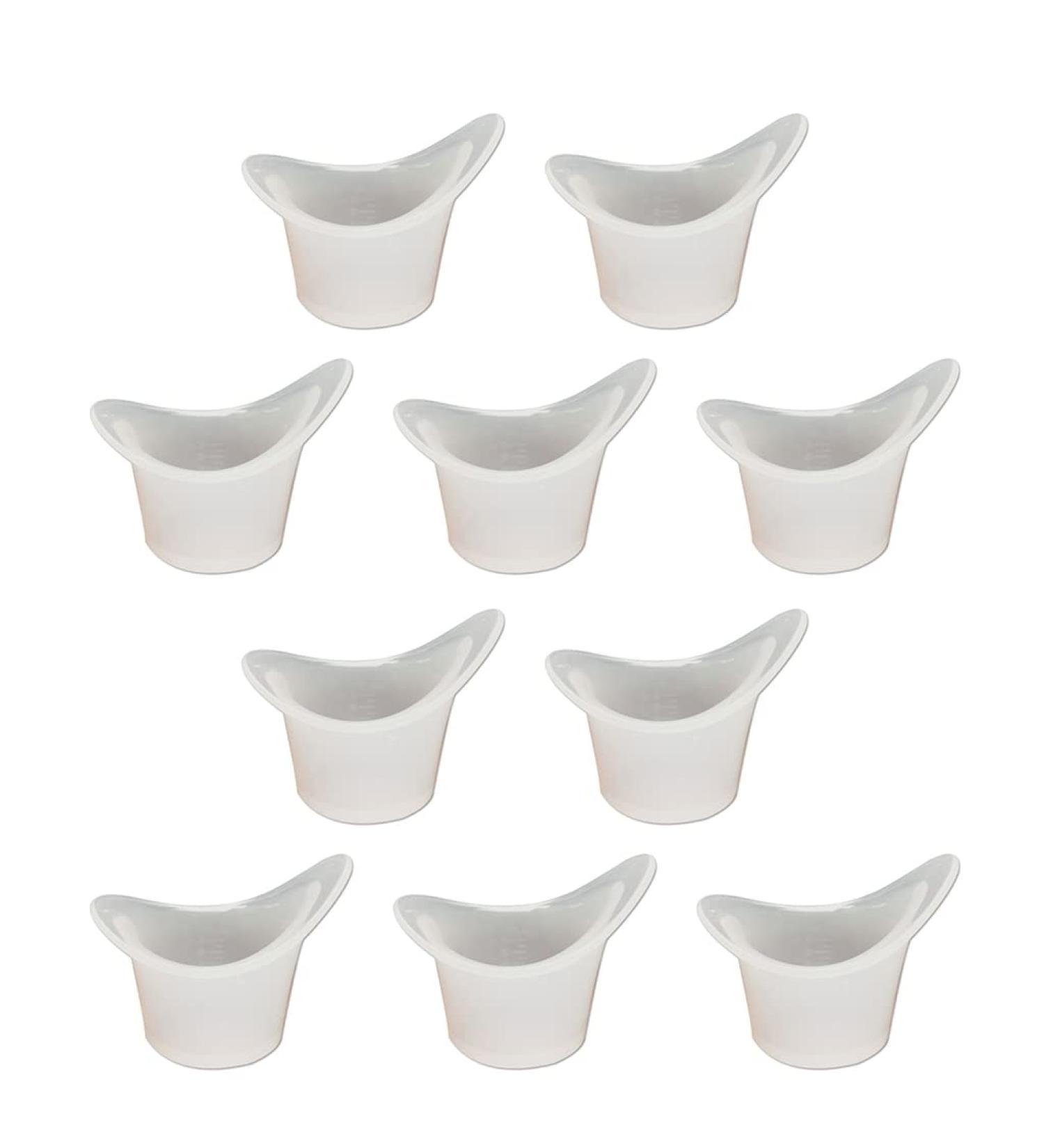 Eye Bath Cups Set - 10 Transparent Silicone Eye Cleaning Cups | Travel Wash Kit - Disposable & Sterile Eye Wash Solution - Buy Online on GoSupps.com