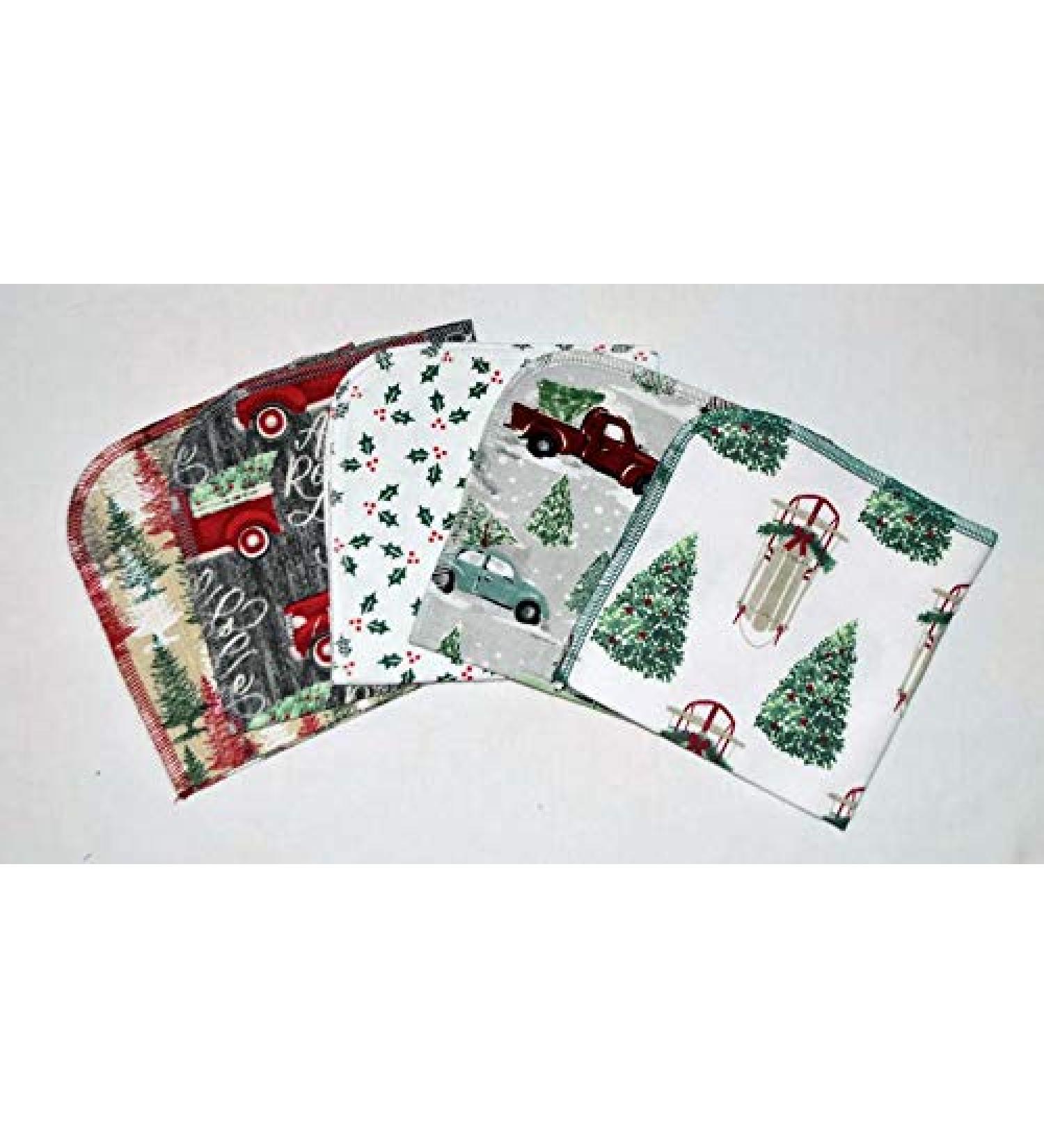 1 Ply Printed Cotton Flannel 12x12 Inches Paperless Towel Set of 5 Holiday Joy - Buy Online on GoSupps.com