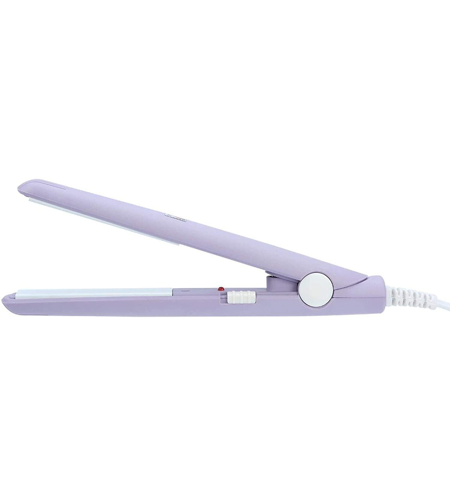 Mini Hair Straightener & Curling Iron 2-in-1 | Ceramic Small Hair Styler | Smart Temp | Travel-Friendly Design | Healthier Hair Protection | Purple - Buy Online on GoSupps.com