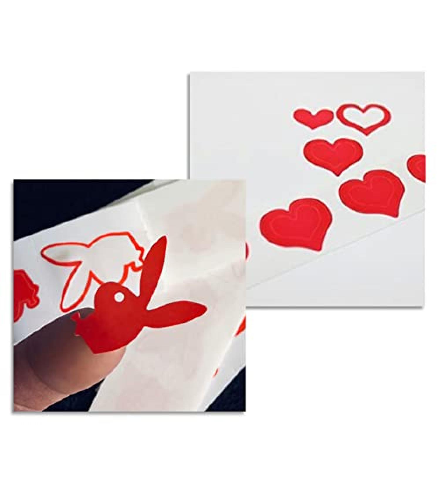 Hearts & Bunnies Tanning Stickers | 100 Pack | 50 Bunny w/Tie & 50 3-Way Heart Tanning Stickers Red - Buy Online on GoSupps.com