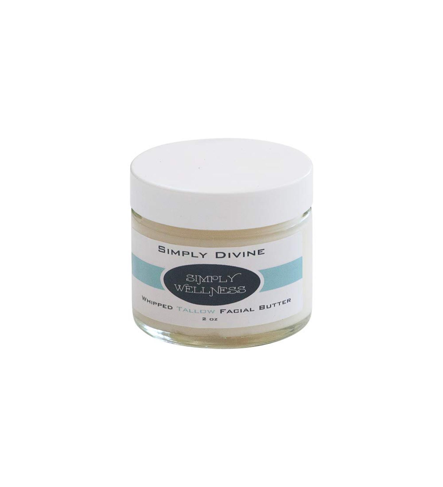 Divine Rejuvenating Whipped Tallow Facial Butter - 100% Grass-Fed & Organic (2 oz) | For Dry, Irritated Skin, Itch Relief, Rosacea, Eczema, Dermatitis - Buy Online on GoSupps.com