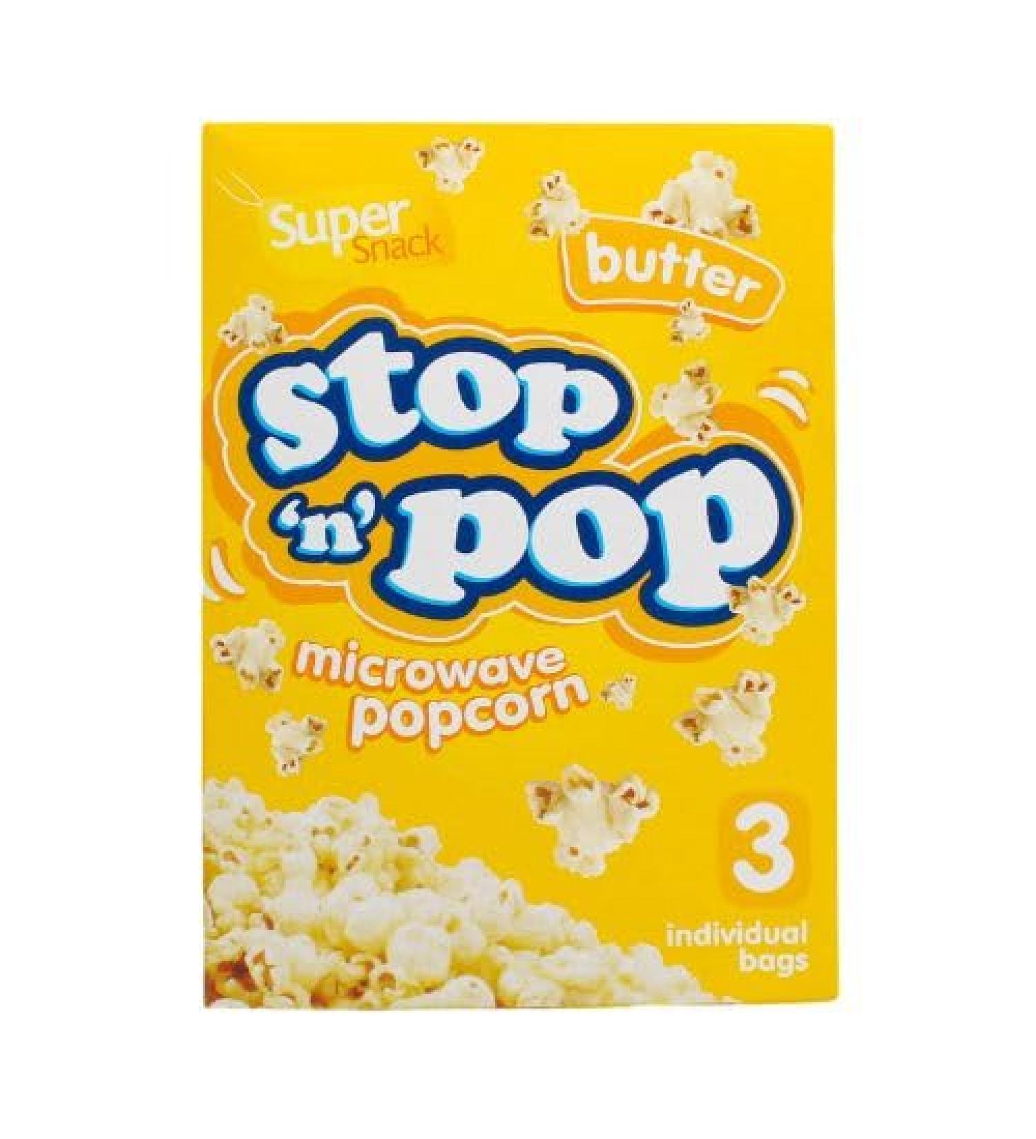 Stop N Pop Microwave Popcorn Butter Flavor | Popping Pop Corn Kernels for Family | Delicious Gluten-Free & Whole Grain | Healthy & Nutritious Snack | Easy to Make Pack of 2 x 85g Salted 100.00 g (Pack of 2)