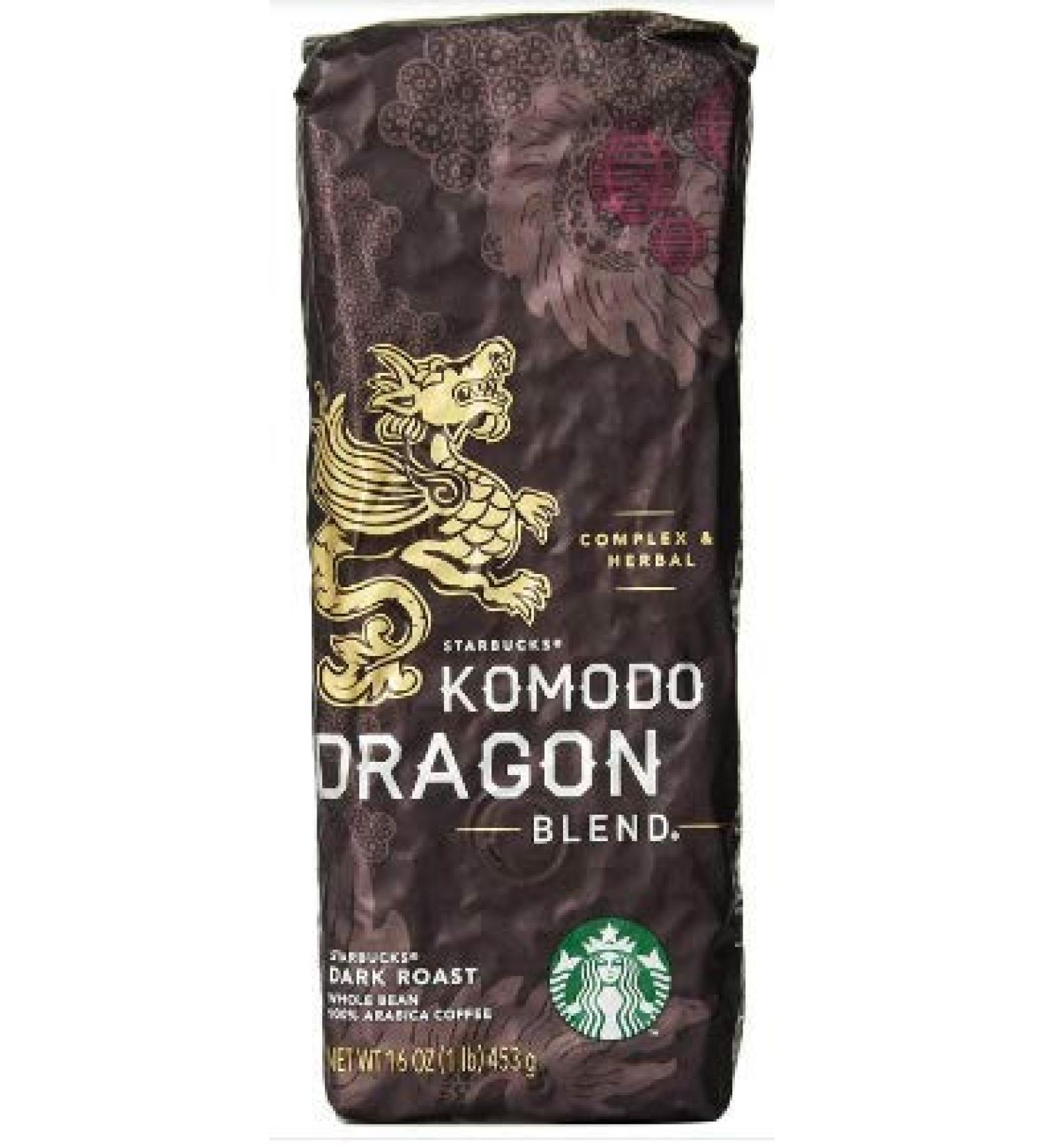 Starbucks Komodo Dragon Blend Dark Roast Whole Bean 1lb