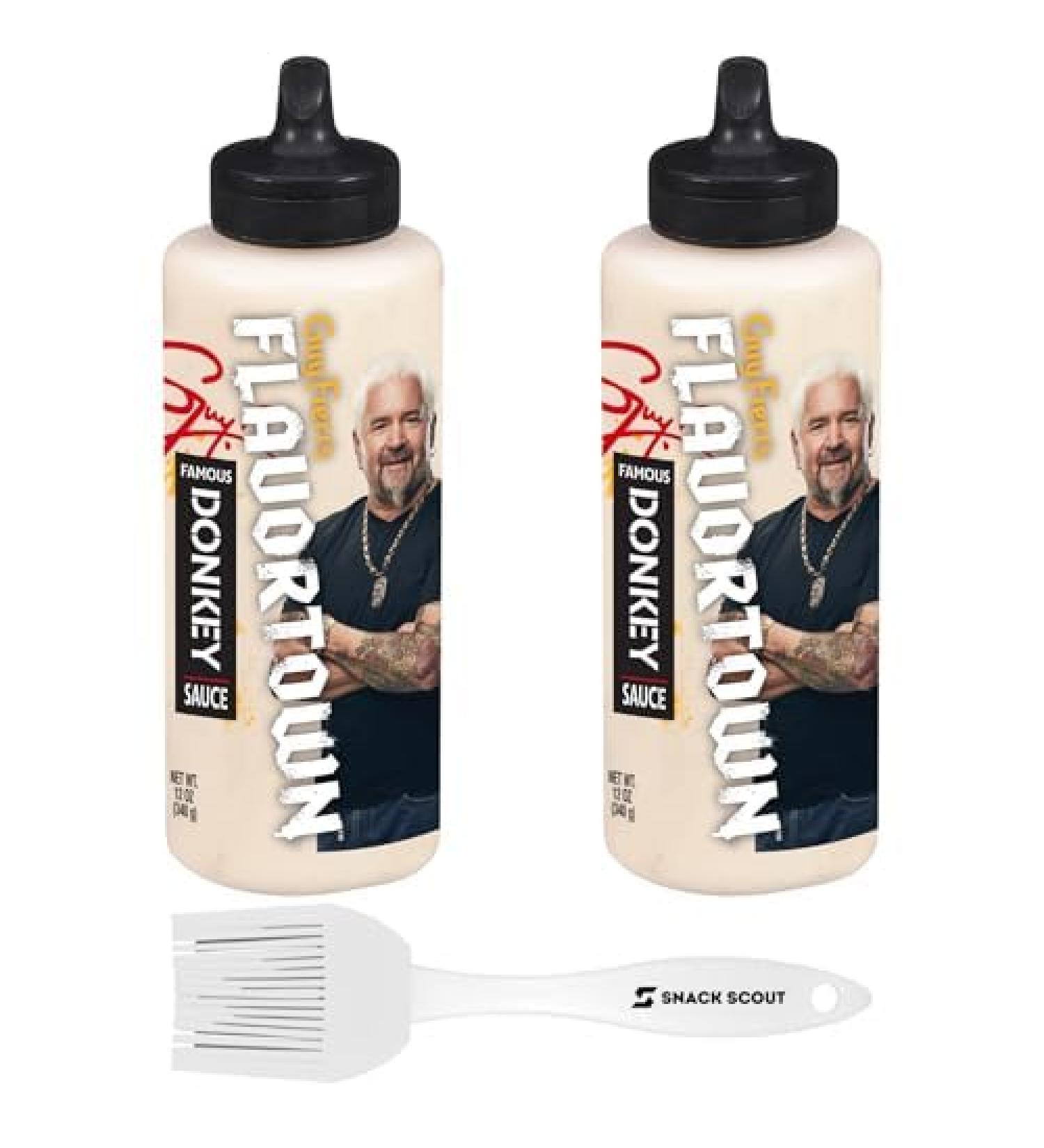 Flavortown Famous Donkey Sauce 12 oz (2 Pack) Bundled With Snack Scout Basting Brush - Buy Online on GoSupps.com
