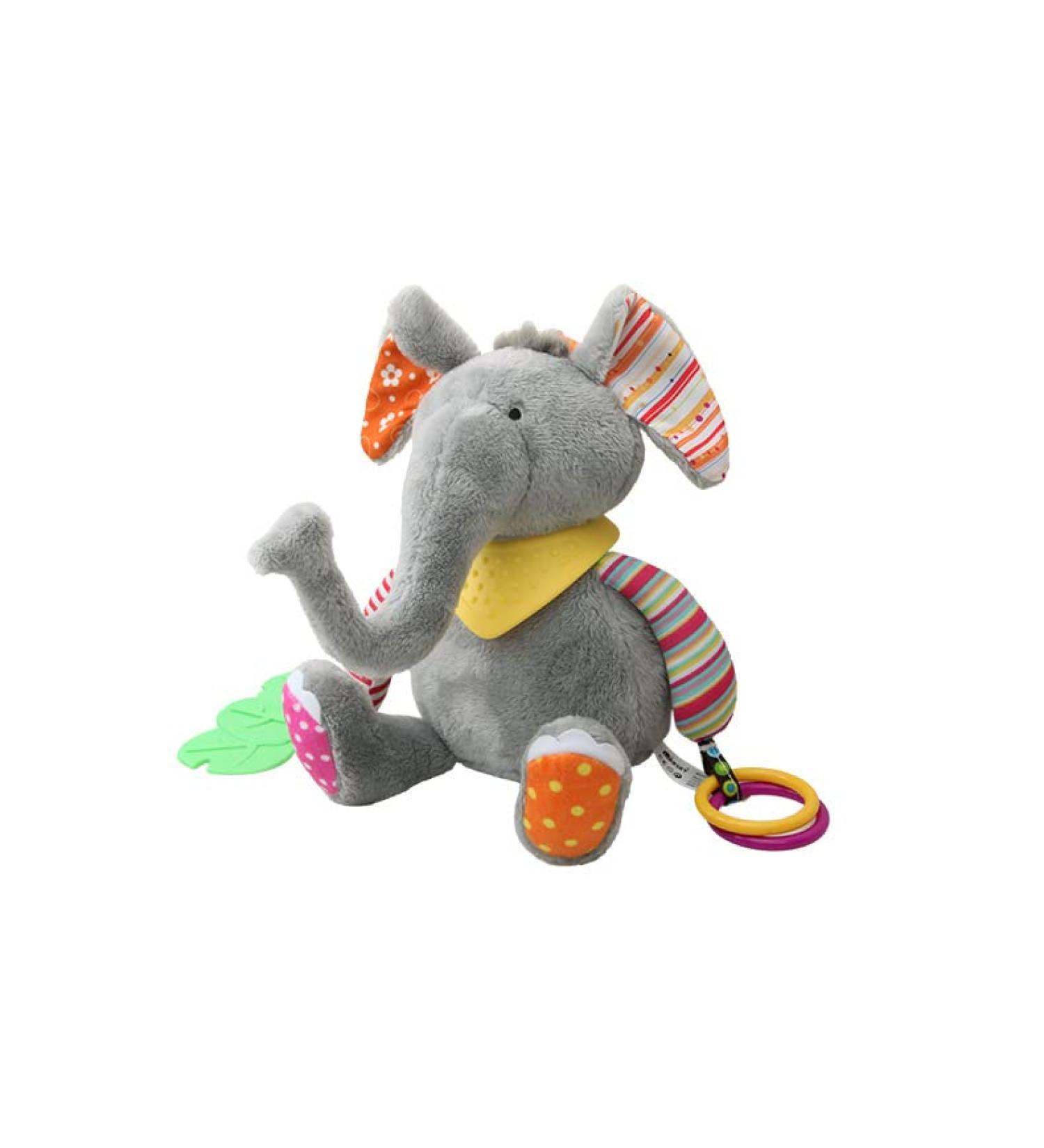 BUDINOQUE Elephant Toy - Baby Activity Teething Toy with Rattle & Textures - Buy Online on GoSupps.com