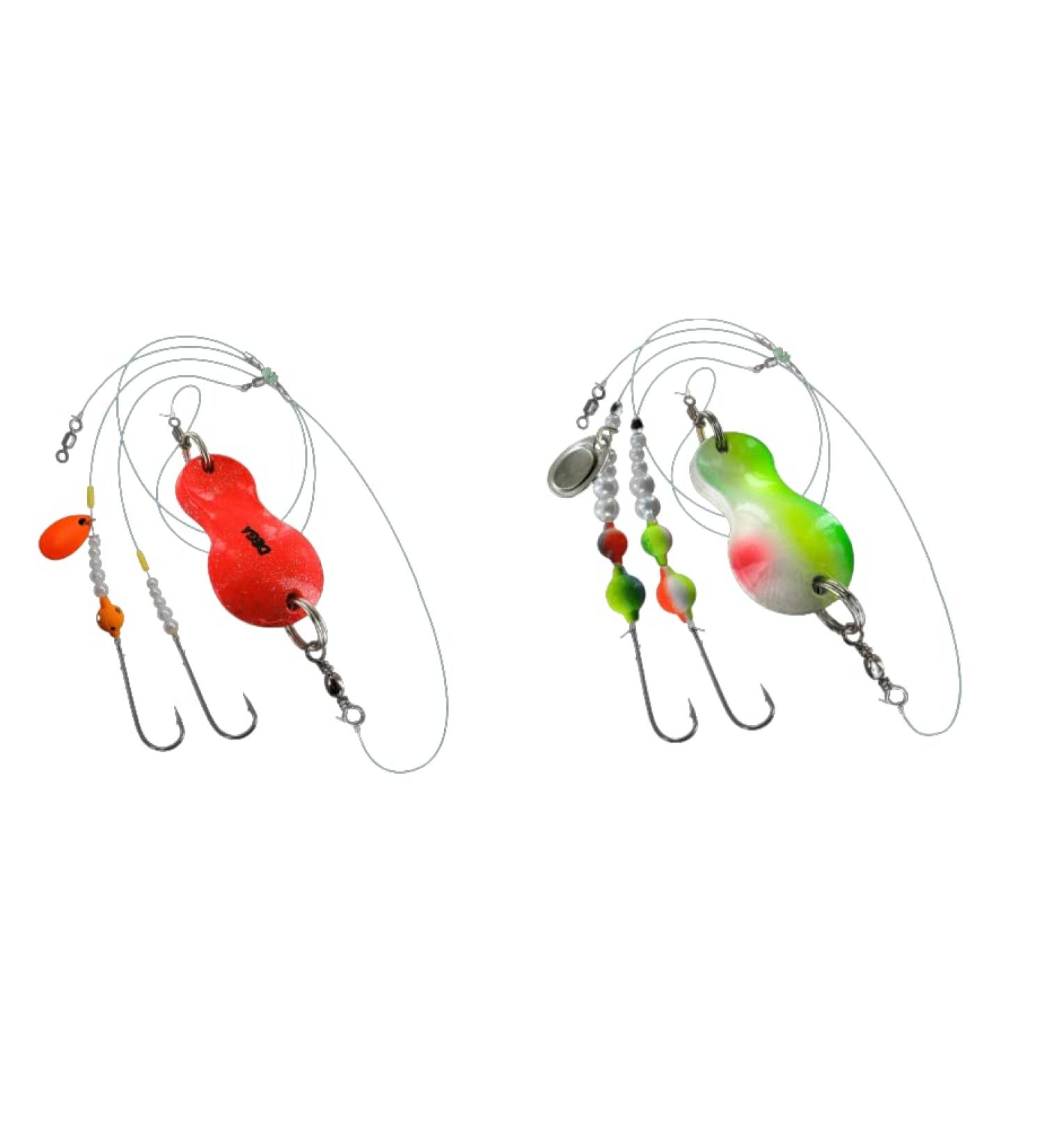Buy Blntackle76 Jenzi Plattfisch Blinker Set - 2 pcs 60g Orange Glitter & 80g Green/White/Red - Free Petri Heil! Sticker - International Shipping Available - Buy Online on GoSupps.com