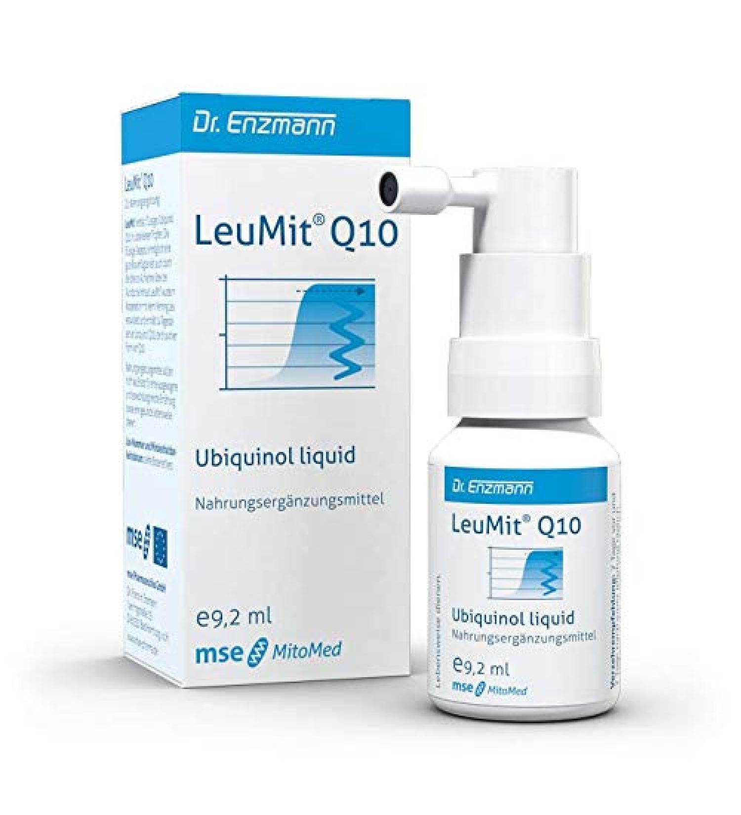 LeuMit Ubiquinol Liquid (9.2ml) - High Dose Vegan Coenzyme Q10 | Liposomal & Reduced | Dr. Enzmann - Buy Online on GoSupps.com
