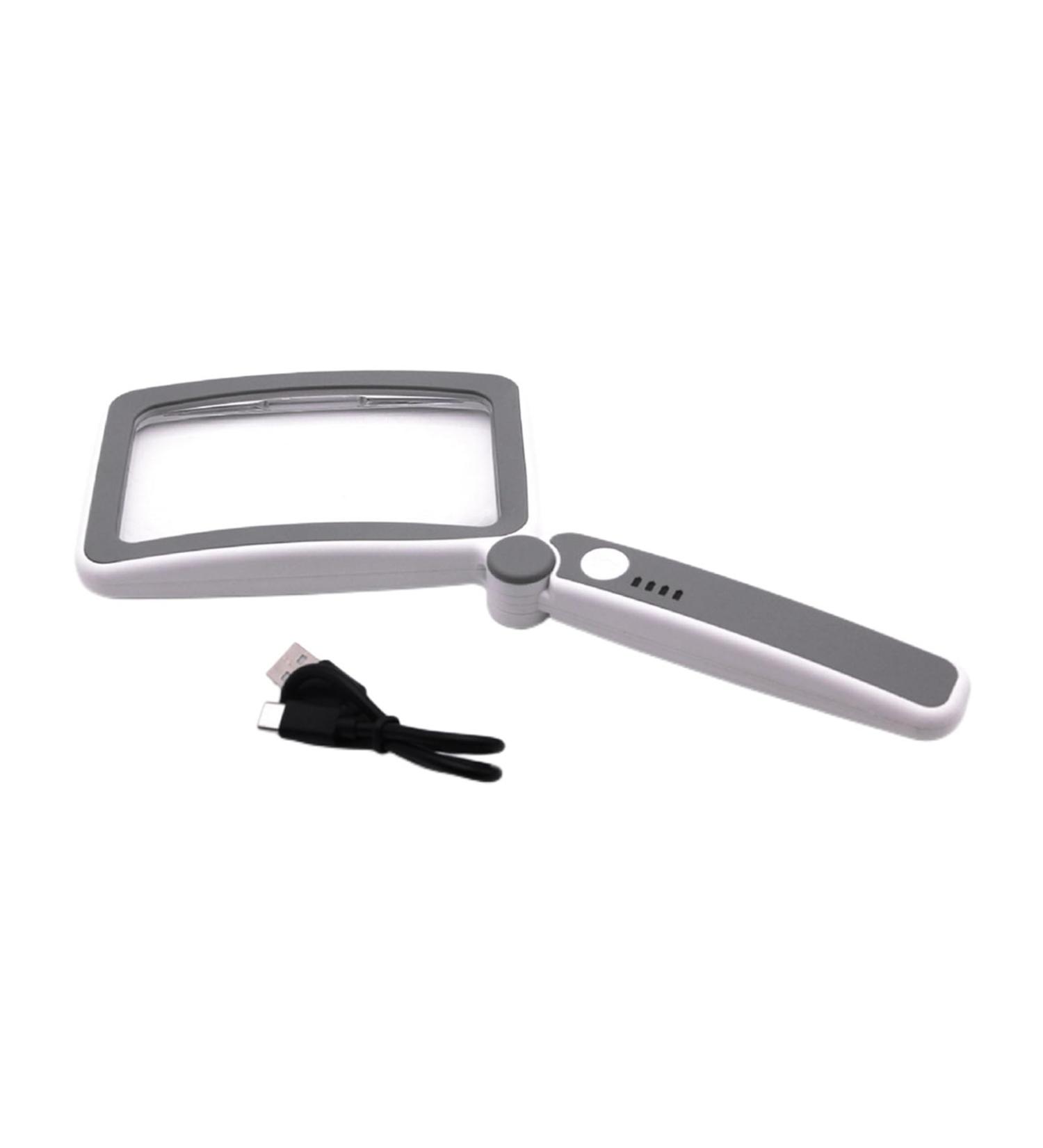 Handheld Magnifiers 10LED Lights Folding Optical Lens Magnifier 4X Lighted Magnifying Glass with Power Display for Reading Books - Buy Online on GoSupps.com