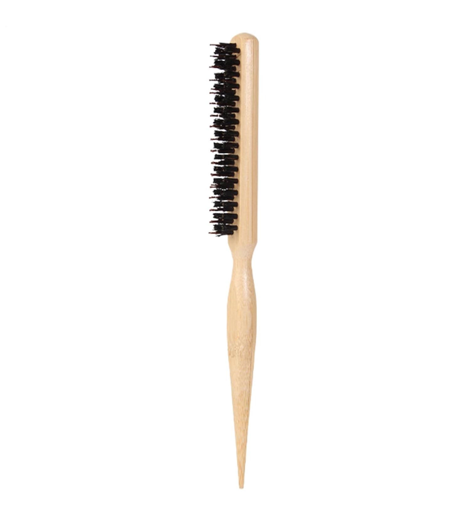 Of Tail And Bristles Natural Bamboo Small Hair Brush For Styling Hair Brush Fine Hair Tail Combs Curler for Detangling Defining and Separating - Buy Online on GoSupps.com