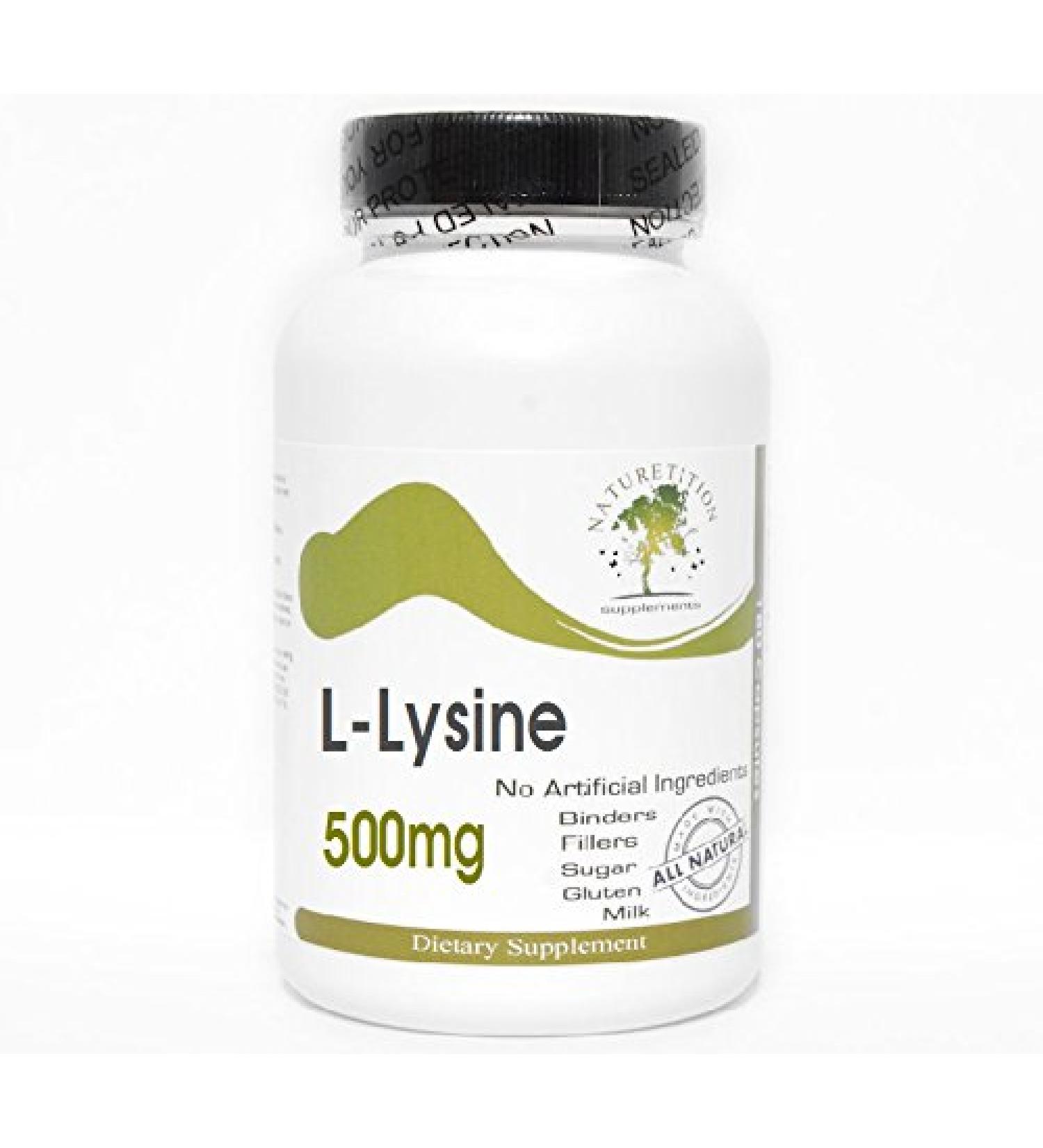 L-Lysine 500mg 100 Capsules - No Additives Naturetition Supplements
