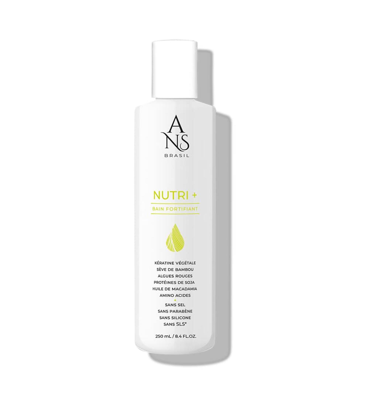 ANS Brasil Bain NUTRI + Fortifying shampoo with vegetable keratin for dehydrated hair Shiny hair 250ml - Buy Online on GoSupps.com