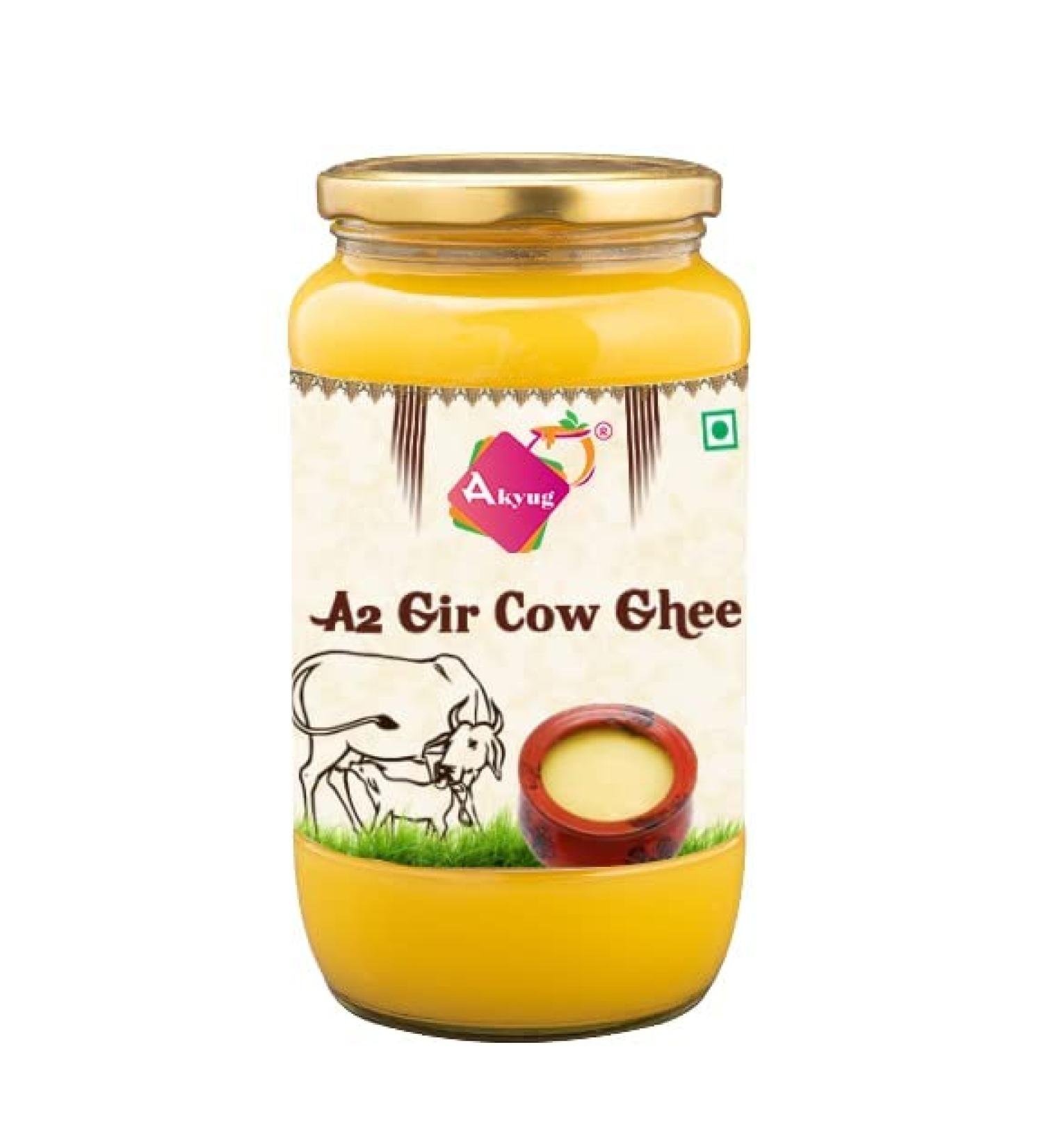 Akyug A2 Gir Cow Ghee | Desi Cow Ghee | A2 Rich Desi Ghee | Tradition Bilona Method (200 ml)