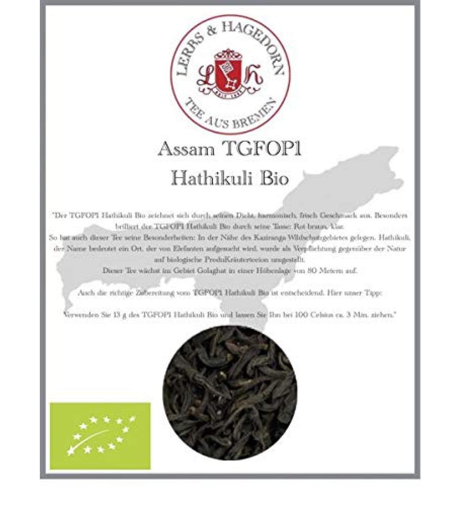  Lerbs & Hagedorn Assam TGFOP1 Hathikuli Organic 1 kg - Buy Online on GoSupps.com