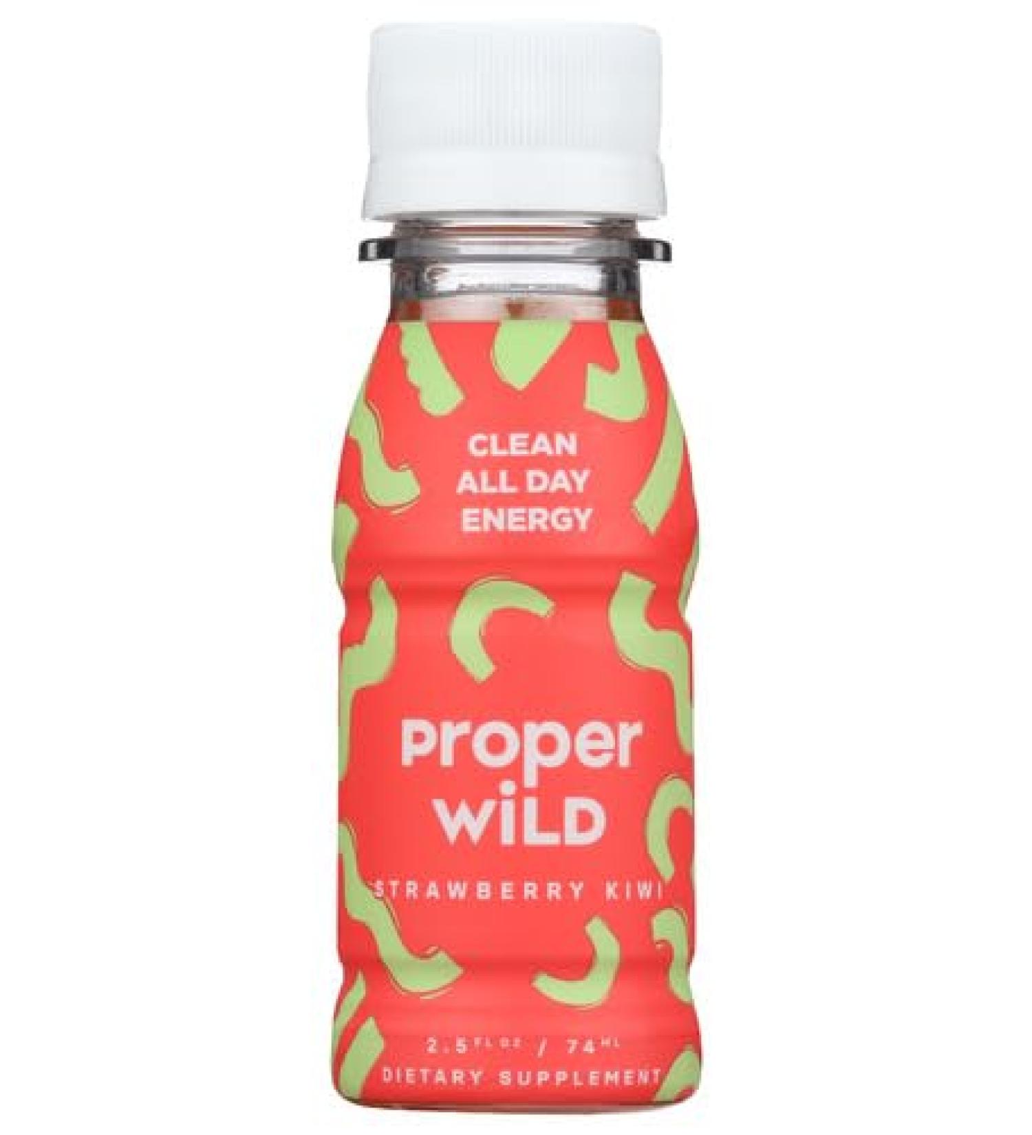 Proper Wild Shot Energy Strawberry Kiwi 2.5 fl oz (Pack of 12)