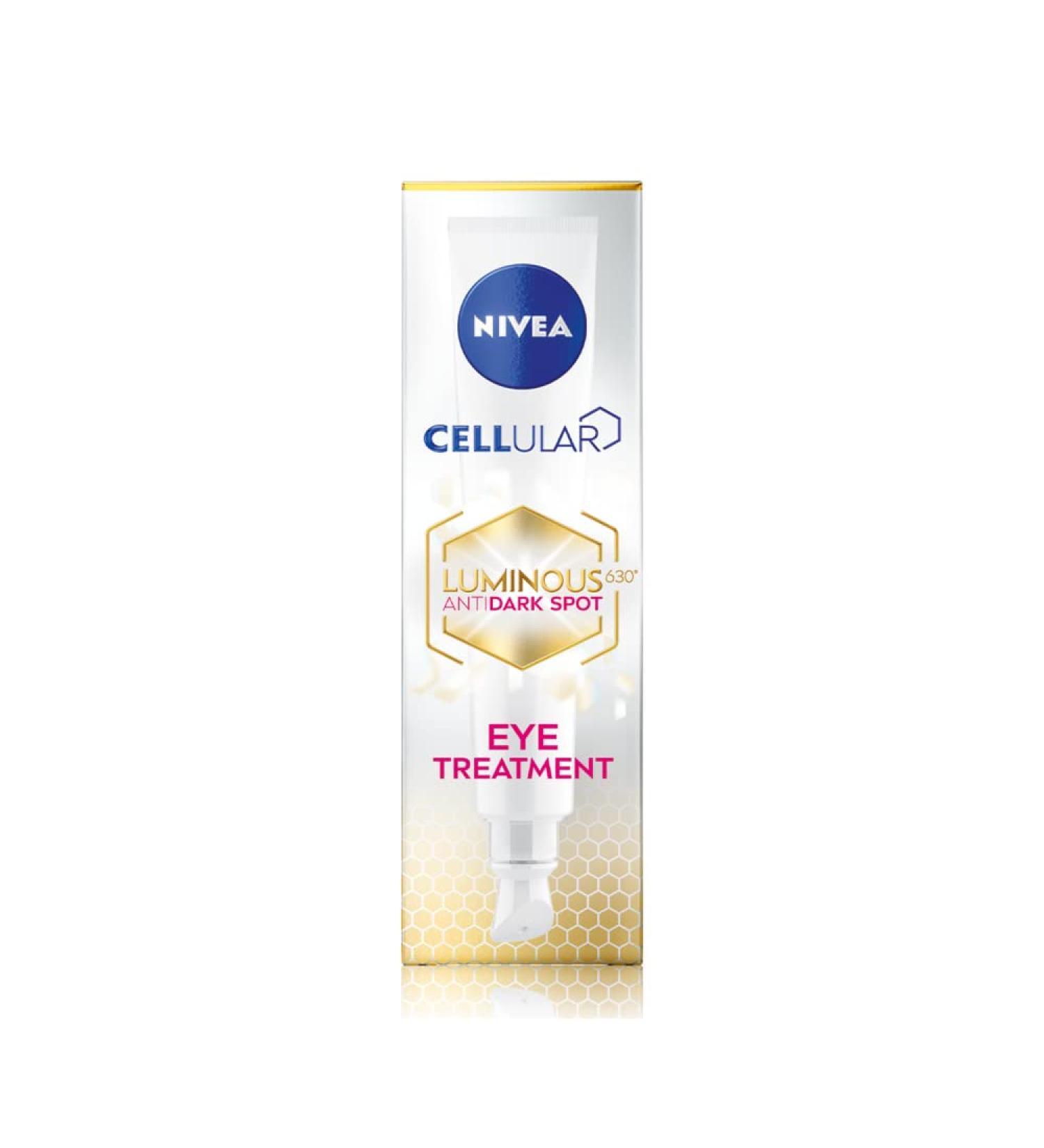 NIVEA Cellular LUMINOUS 630 Anti-Dark Circles Eye Treatment Cream - Hydrating Formula with Caffeine and Hyaluronic Acid 15ml - Buy Online on GoSupps.com