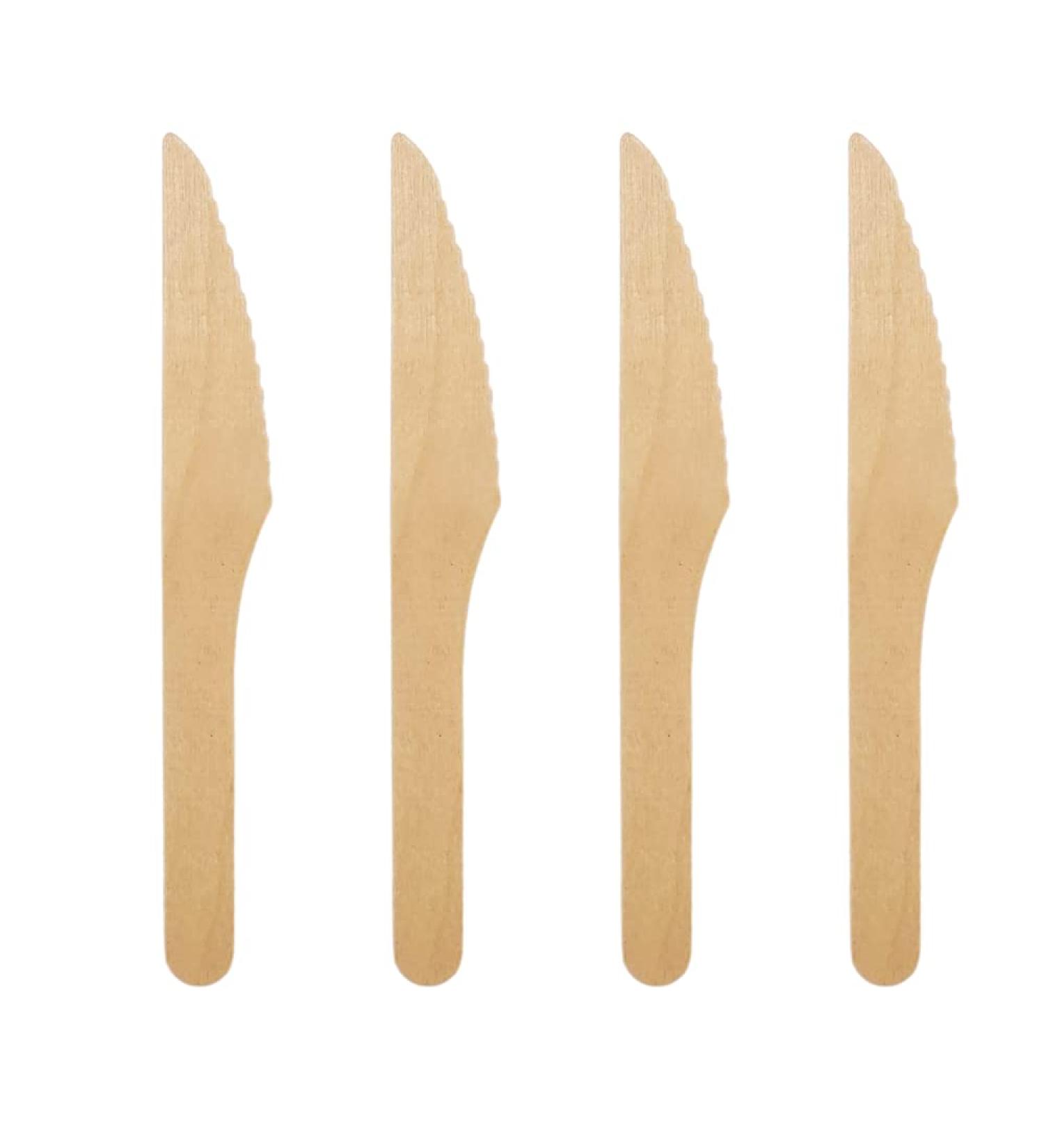 Compostable Birch wood cutlery 500 pack of Biodegradable Disposable wooden Knives - 100% Home Compostable Forks Spoons and Knives made from Eco friendly Birchwood - Biodegradable party supplies - Buy Online on GoSupps.com