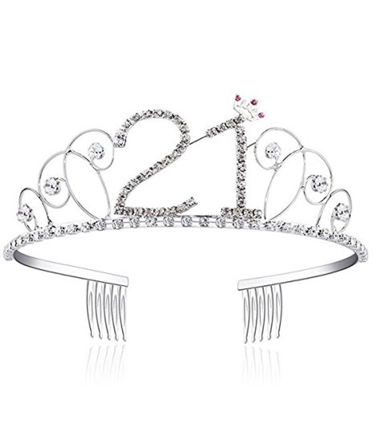 Veewon 21st Birthday Tiara Crown Crystal Princess Crowns Happy Birthday Hair Accessories - Buy Online on GoSupps.com