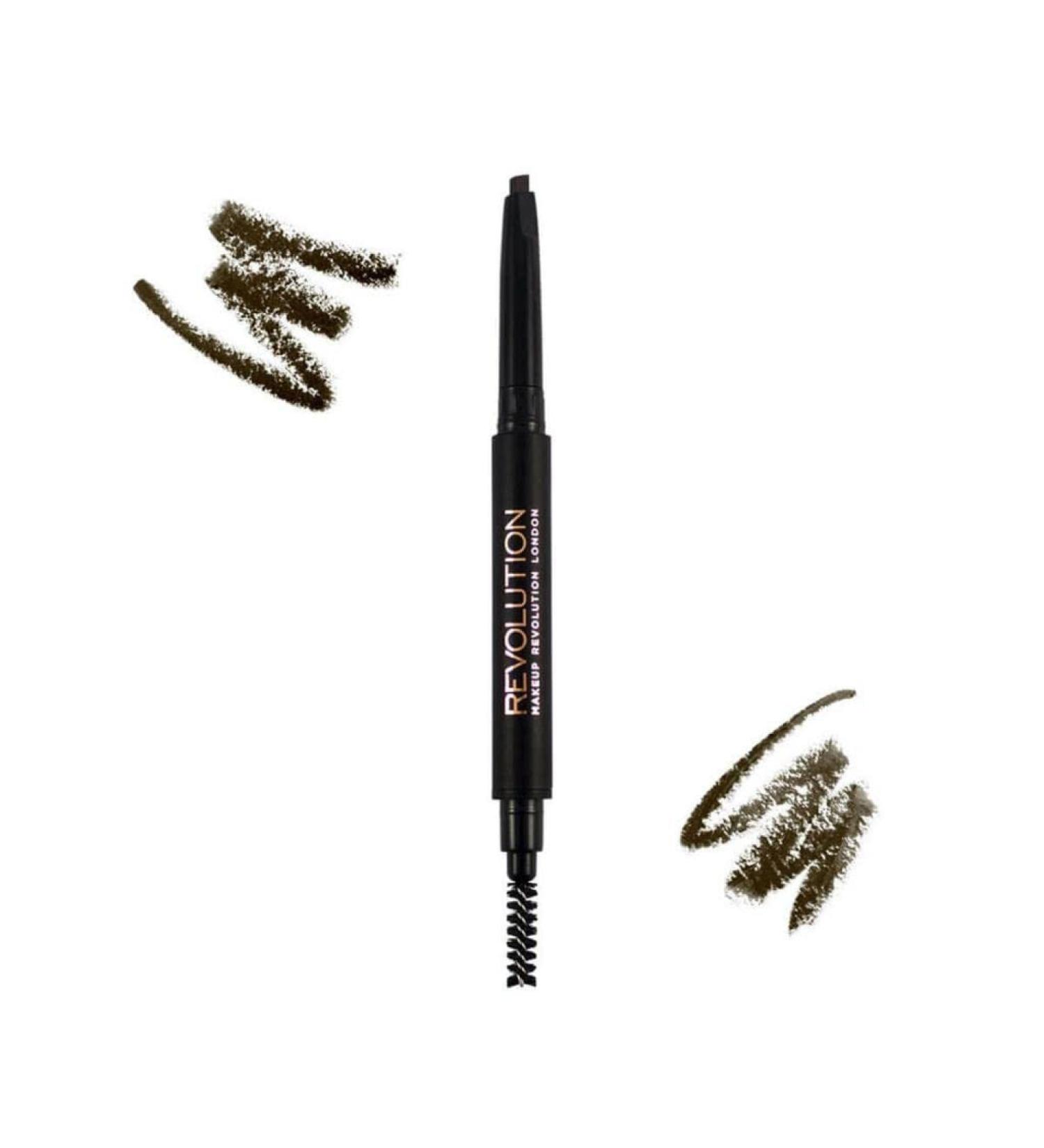 Makeup Revolution Duo Brow Definer Precision Eyebrow Pencil (Medium Brown)