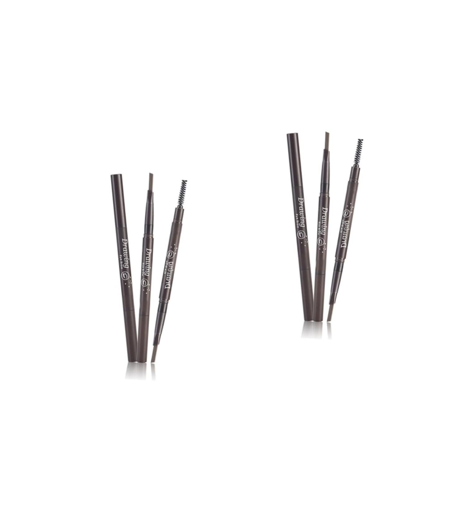 DOITOOL 2pcs 2 1 Eyebrow Pen Eyebrow Pencil Eye Brow Brush Eyebrow Brush 3d Written Triangle 1 count (Pack of 1) As Shownx2pcs - Buy Online on GoSupps.com