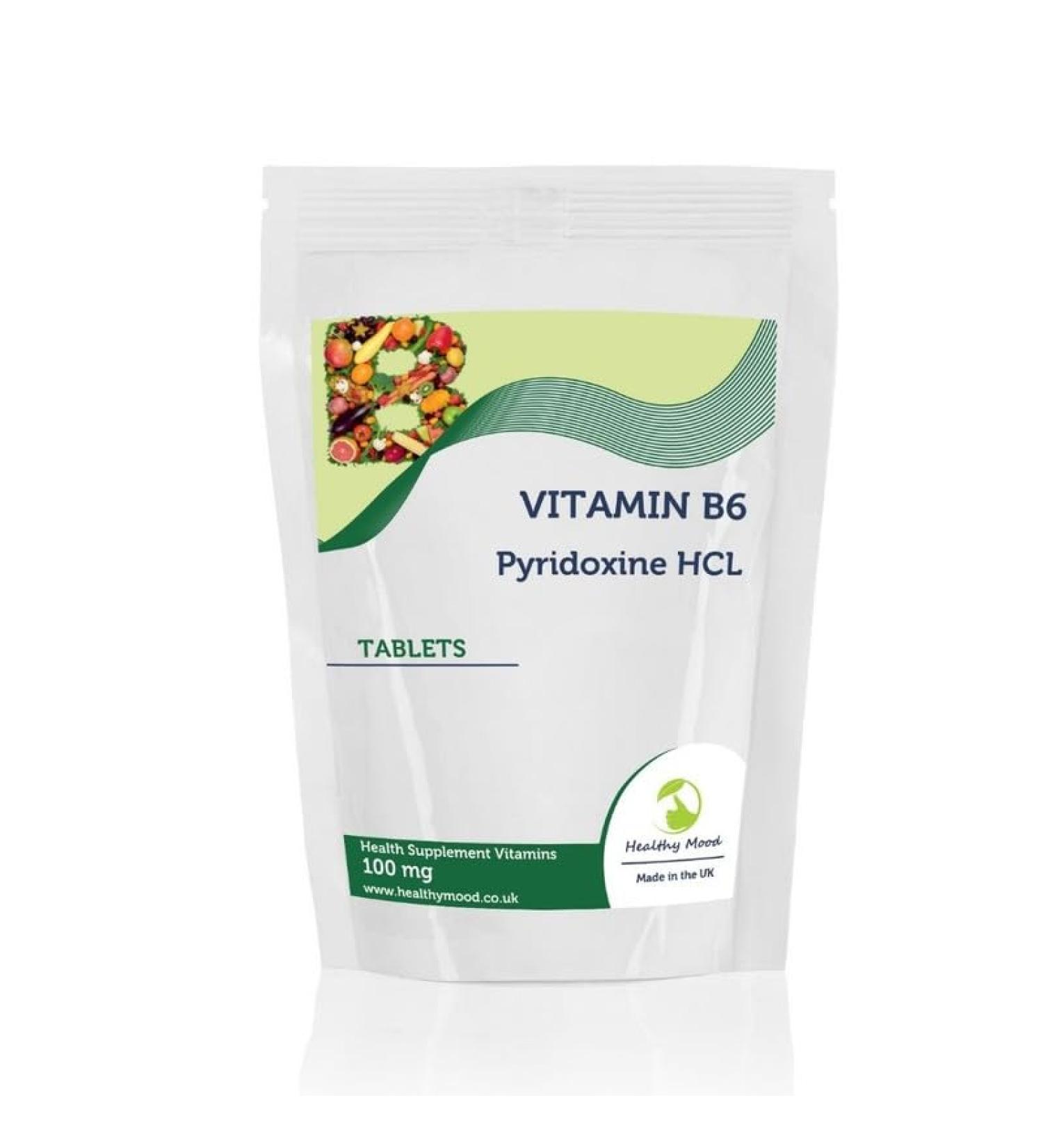 Vitamin B6 Pyridoxine HCL 100mg Food Supplement 60 Tablets Relief from PMS Symptoms Healthy Immune System Nerve and Cardiovascular Health - Buy Online on GoSupps.com