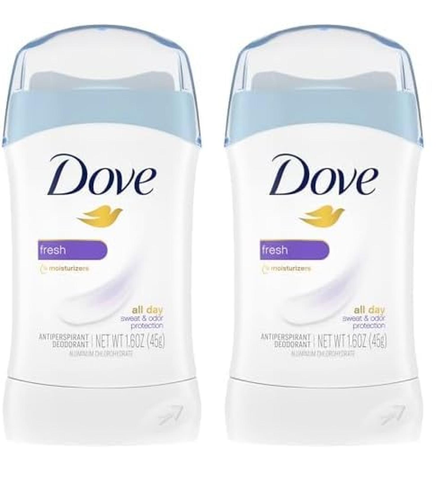 Dove Invisible Solid Deodorant Fresh - 1.6 Oz (Pack of 2)