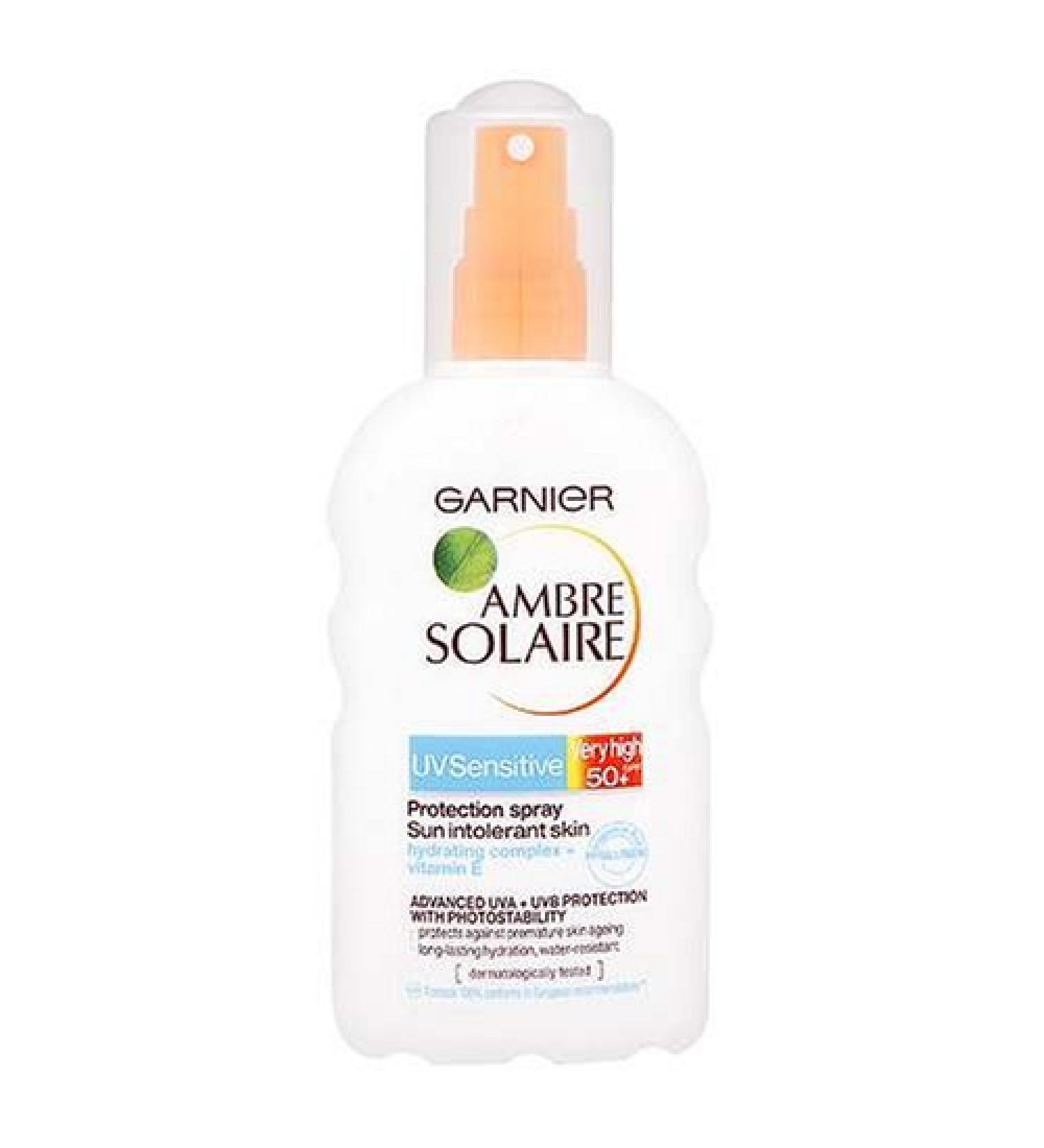 Garnier Ambre Solaire UV Sensitive Protection Spray Very High SPF 50 For Sun Intolerant Skin 200 ml