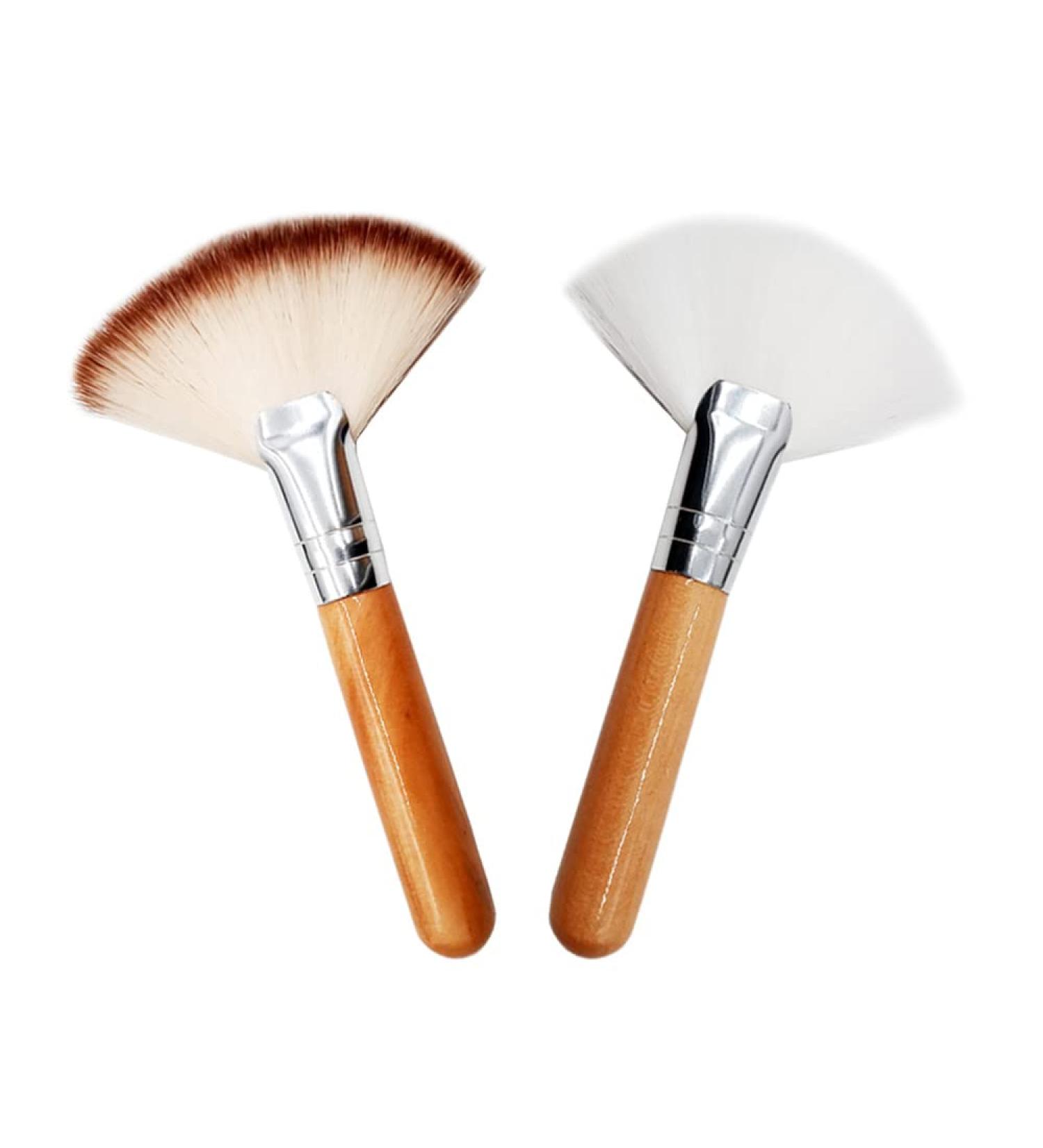 SALOCY Fan Brush Set - 2 PCS Highlighting & Powder Foundation Makeup Brushes - Buy Online on GoSupps.com