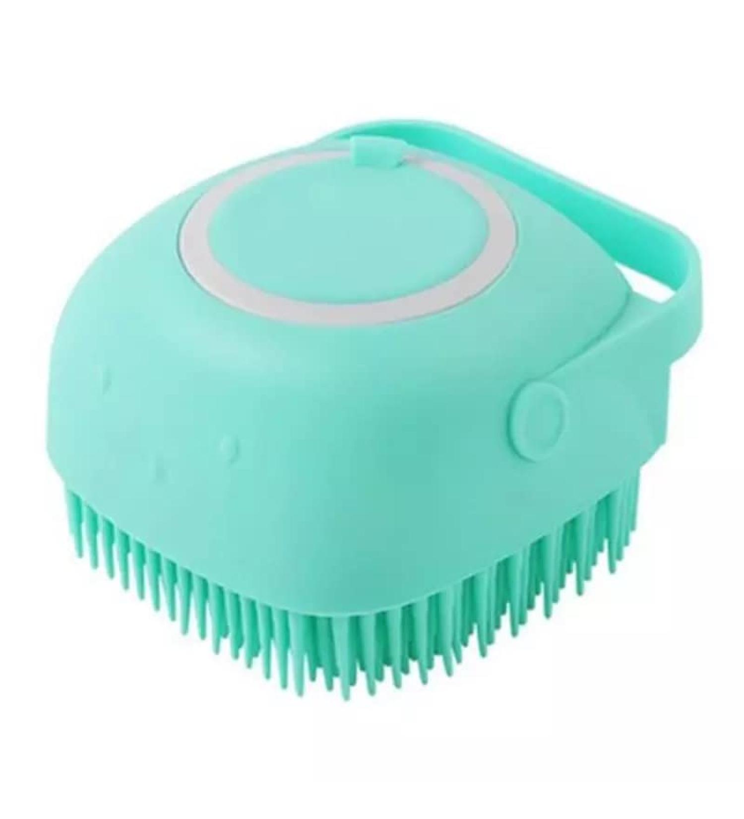 Dog Bath Brush Soft Silicone Dog Shampoo Brush | Pet Shampoo Massage Dispenser Grooming Shower Brush Bath Shampoo Massage Dispenser Shower Brush for Short Long-Haired Dogs and Cats (Blue) - Buy Online on GoSupps.com