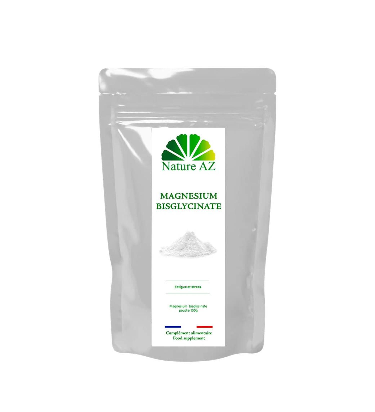 MAGNESIUM BISGLYCINATE | Pure | 100g Powder Sachet | Maximum Absorption | Bioavailable | Muscle Relaxation | Fatigue Sleep and Stress | Made in Occitania | Nature AZ - Buy Online on GoSupps.com