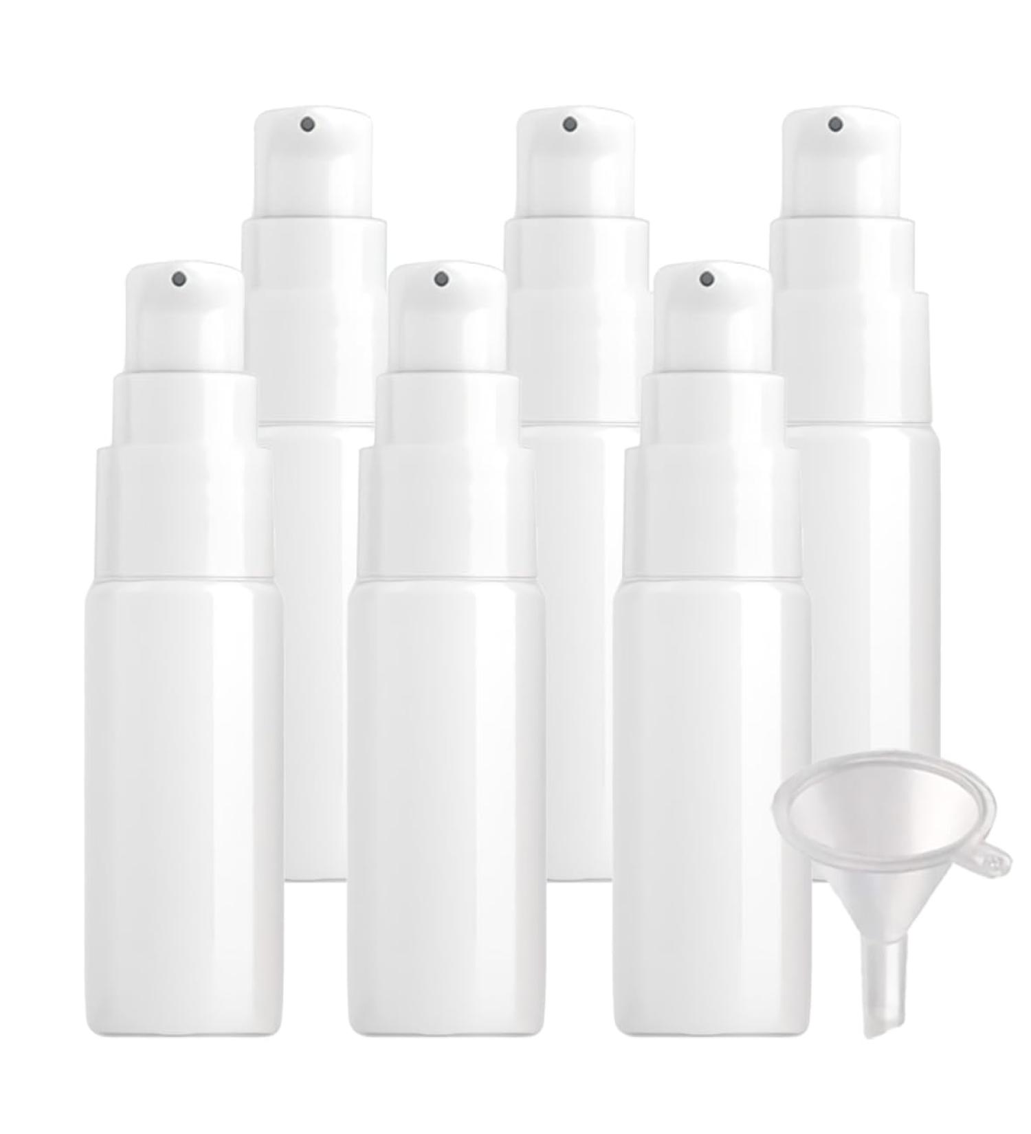 ZEOABSY 6 Pieces 20 ml White Lotion Bottles with White Pump 20ml Empty PET Plastic Lotion Pump Bottle Cosmetic Gel Travel Container for Cosmetic Make up Cleaning + 1 x Funnel White 20ml - Buy Online on GoSupps.com