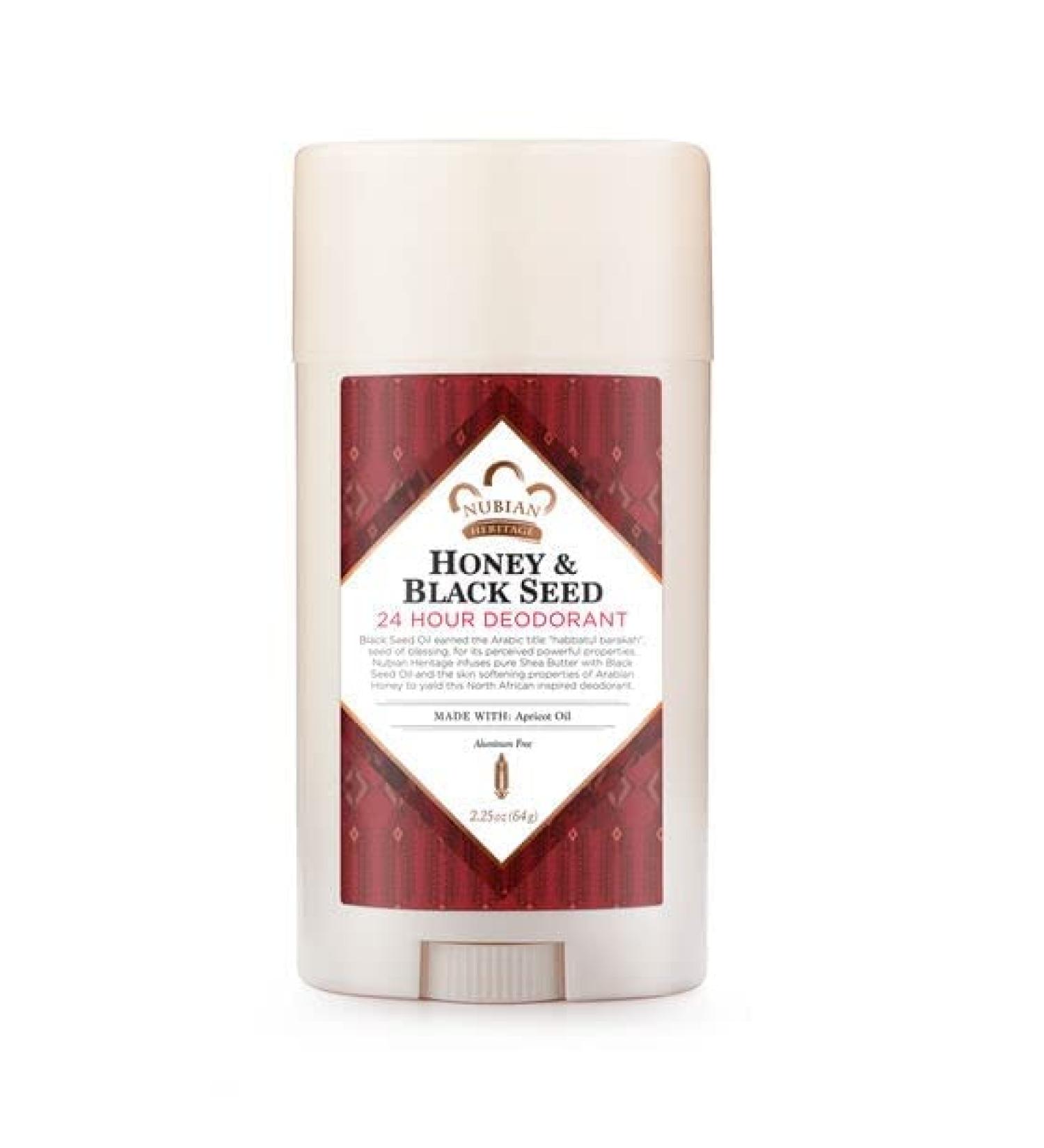 Nubian Heritage 24 Hour All Natural Deodorant Honey & Black Seed - 2.25 oz - Buy 2pc | International Shipping Available - Buy Online on GoSupps.com