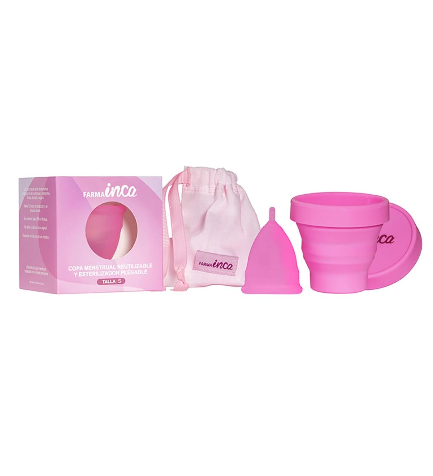 Farma Inca Menstrual Cup - Hypoallergenic Medical Silicone 12-Hour Protection Includes Sterilizer & Carrying Bag (Size S) - Buy Online on GoSupps.com