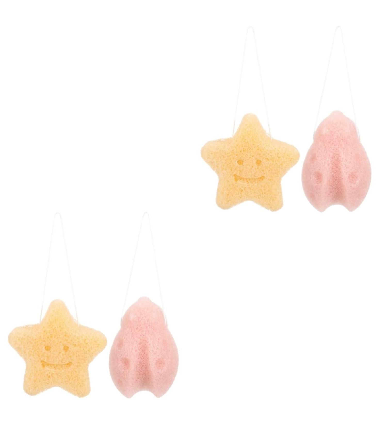 Zerodeko Konjac Face Wash Sponges & Exfoliating Back Scrubber - 4 Pcs Bath & Dishwashing Puffs - Travel-Friendly Body Cleansing Loofah - Buy Online on GoSupps.com