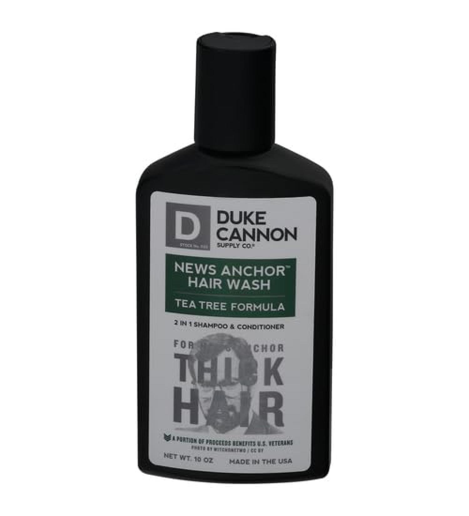 Duke Cannon News Anchor Hair Wash 2-in-1 Shampoo and Conditioner for Men - Tea Tree  10 oz