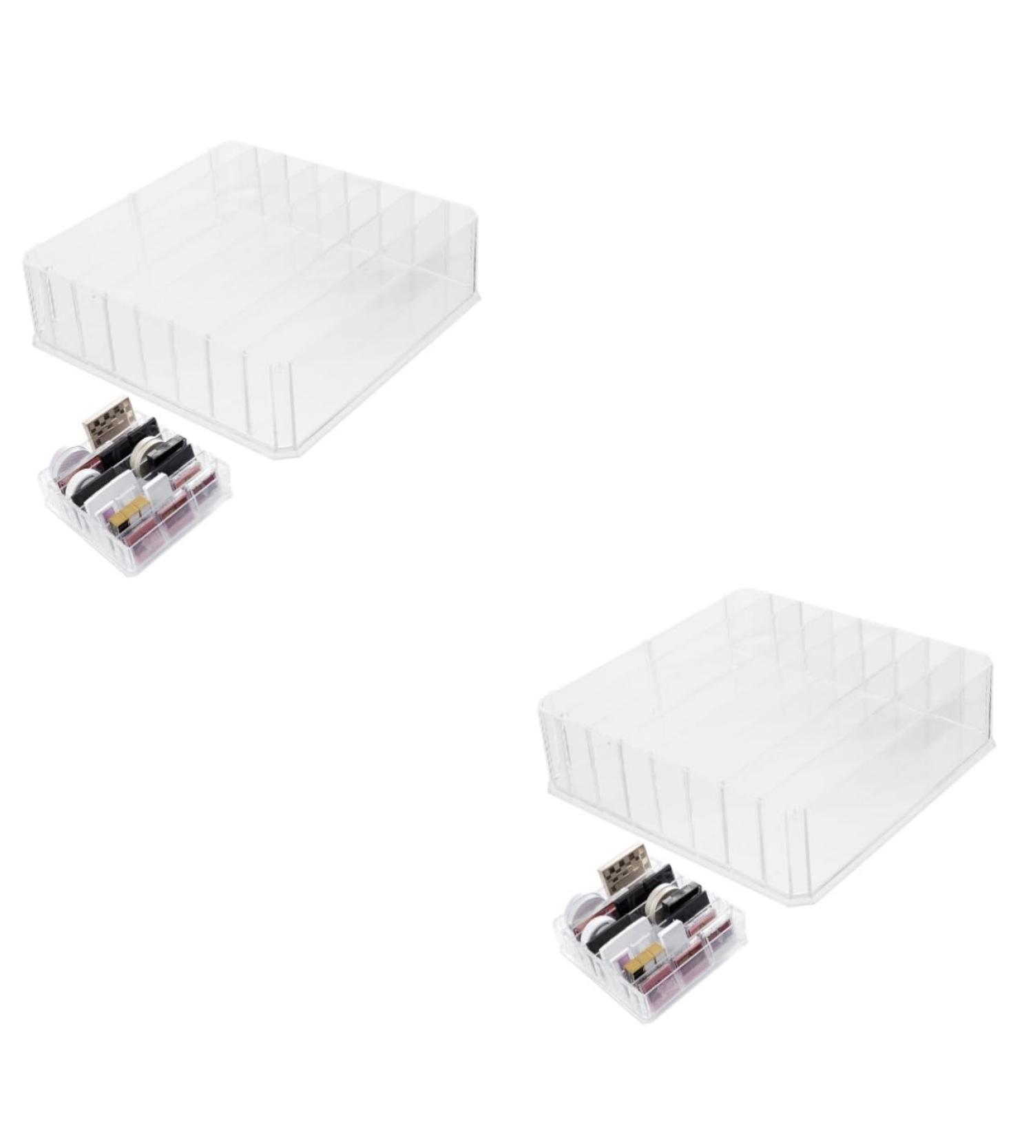 MAGICLULU 2pcs Cosmetic Storage Box Storage Drawers Plastic Eyeshadow Organizer Cosmetics Organizer Eye Shadow Transparentx2pcs 24x23x6.5cmx2pcs - Buy Online on GoSupps.com
