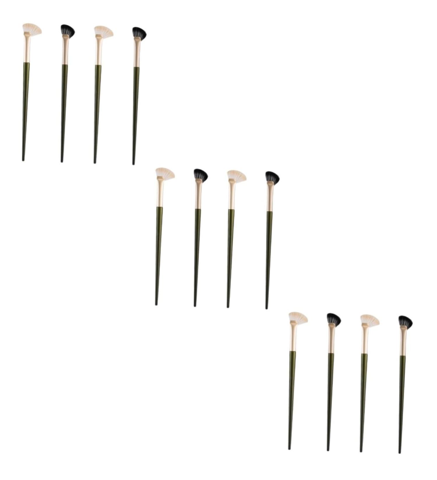 Healeved 12 Pcs Nose Shadow Brush Angled Brush Contour Blending Brush Face Makeup Brush Wooden Handle - Buy Online on GoSupps.com