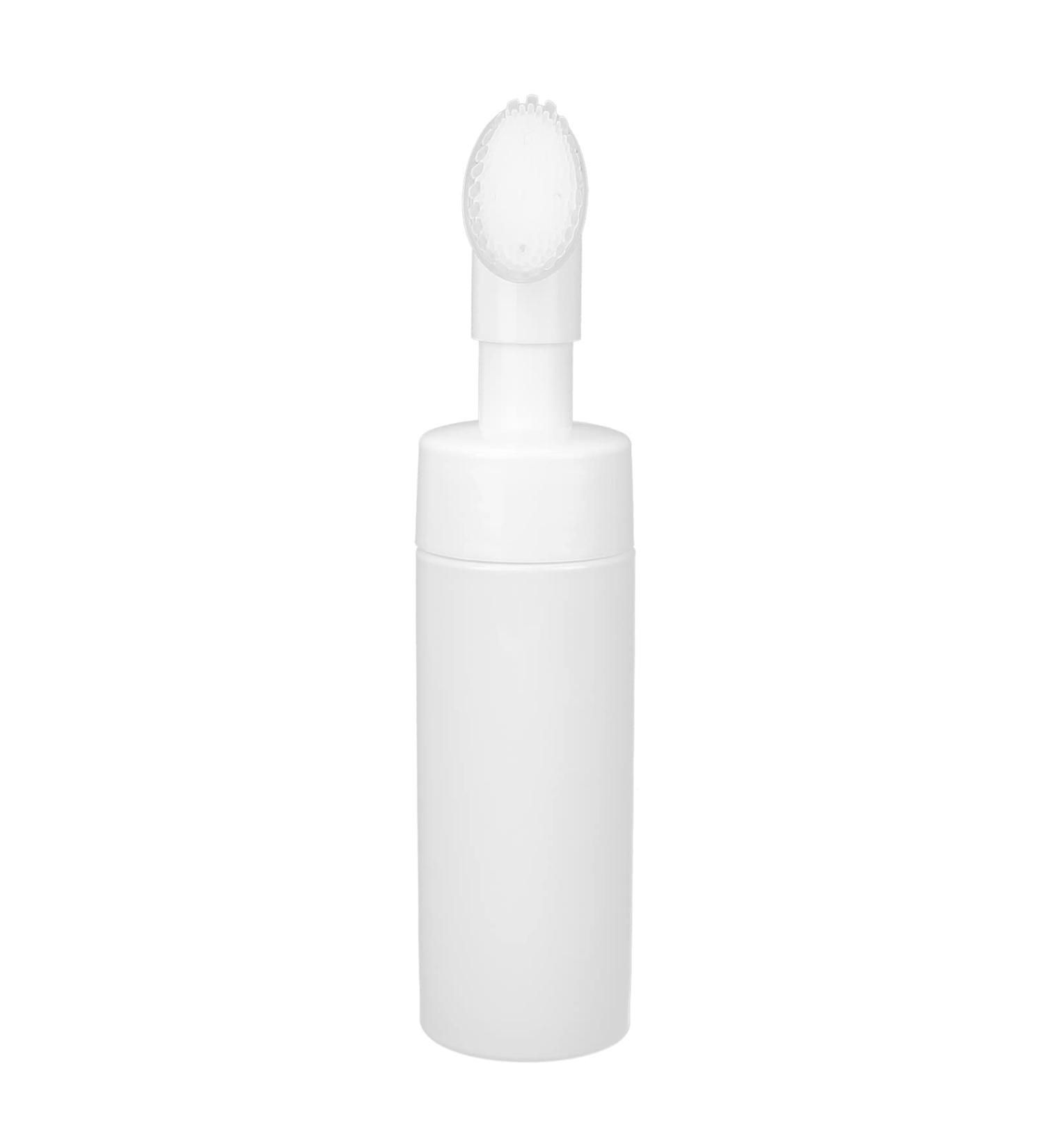 Silicone Brush Head Foaming Bottle Large Diameter Smooth Design Spiral Bottle Mouth Press Type Pump Head Round Bottom Bottle for Lotion or Facial Cleanser Bottling (100ML) 100ML 1 count (Pack of 1) - Buy Online on GoSupps.com