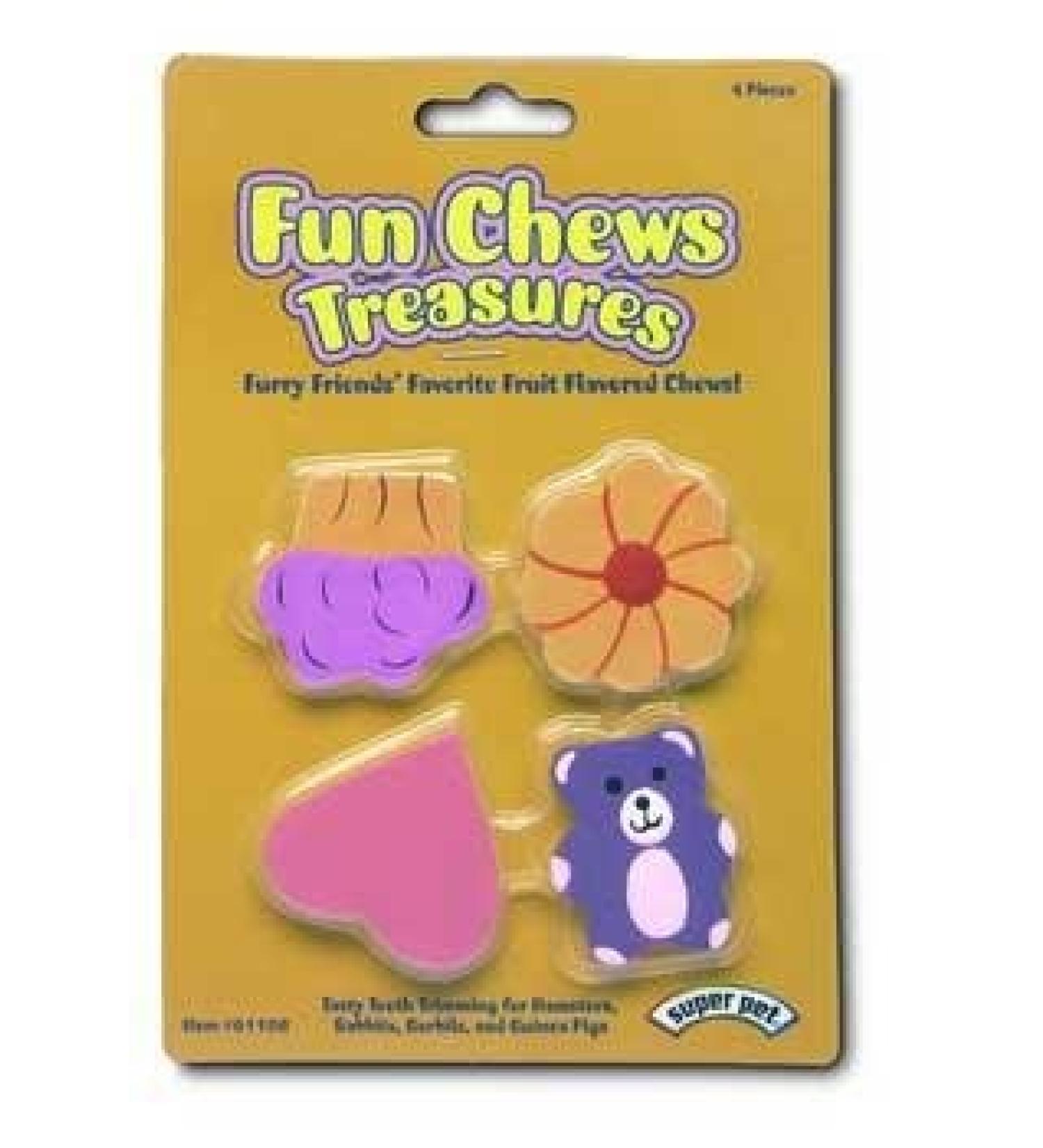 Super Pet Fun Chews Treasures Wood Chew Treats for Pet Critters (4 Pack)