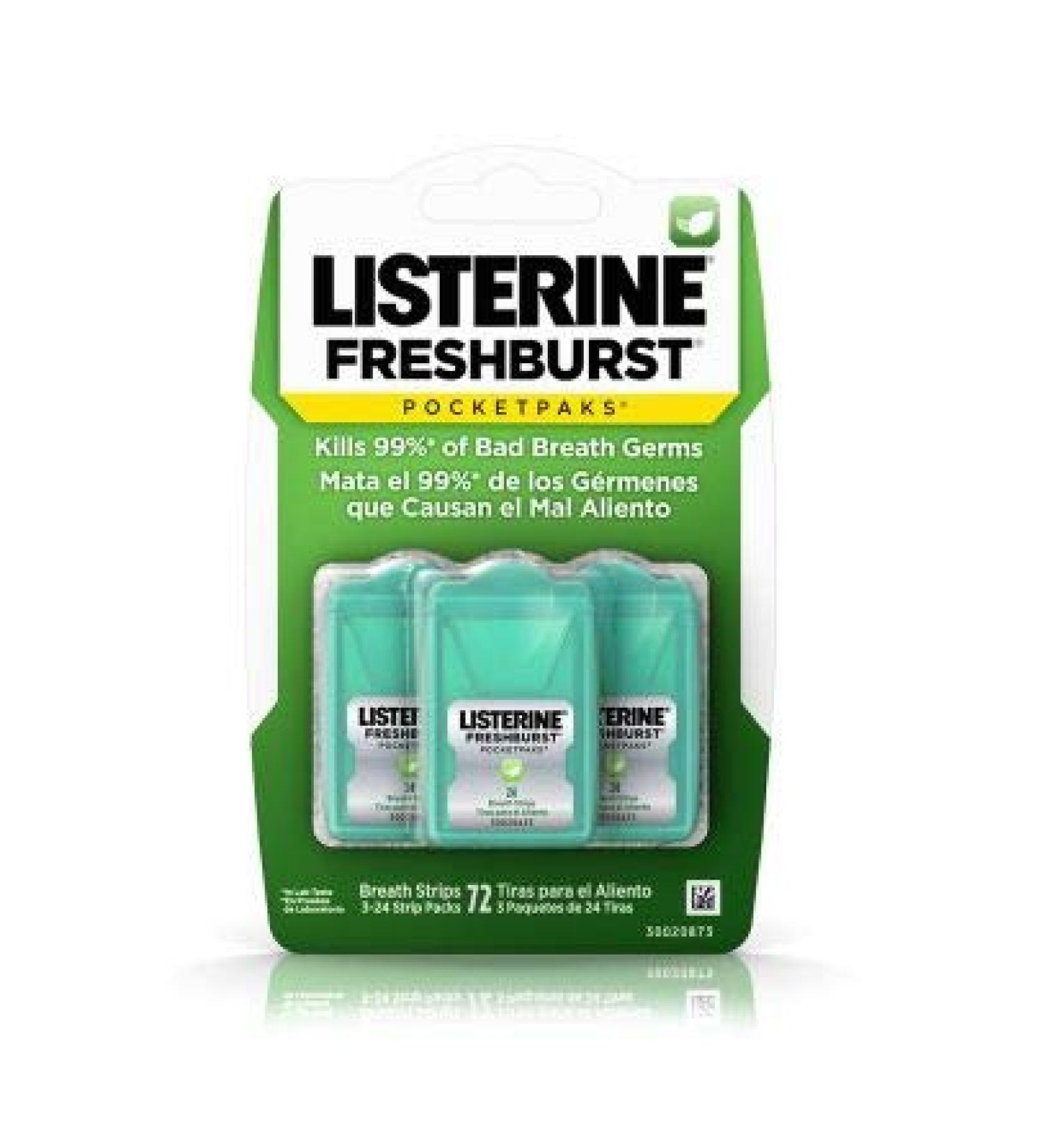 Listerine Pocketpaks Fresh Burst Breath Strips - 3 Pack of 24 strips (total 72 strips) by N/A - Buy Online on GoSupps.com