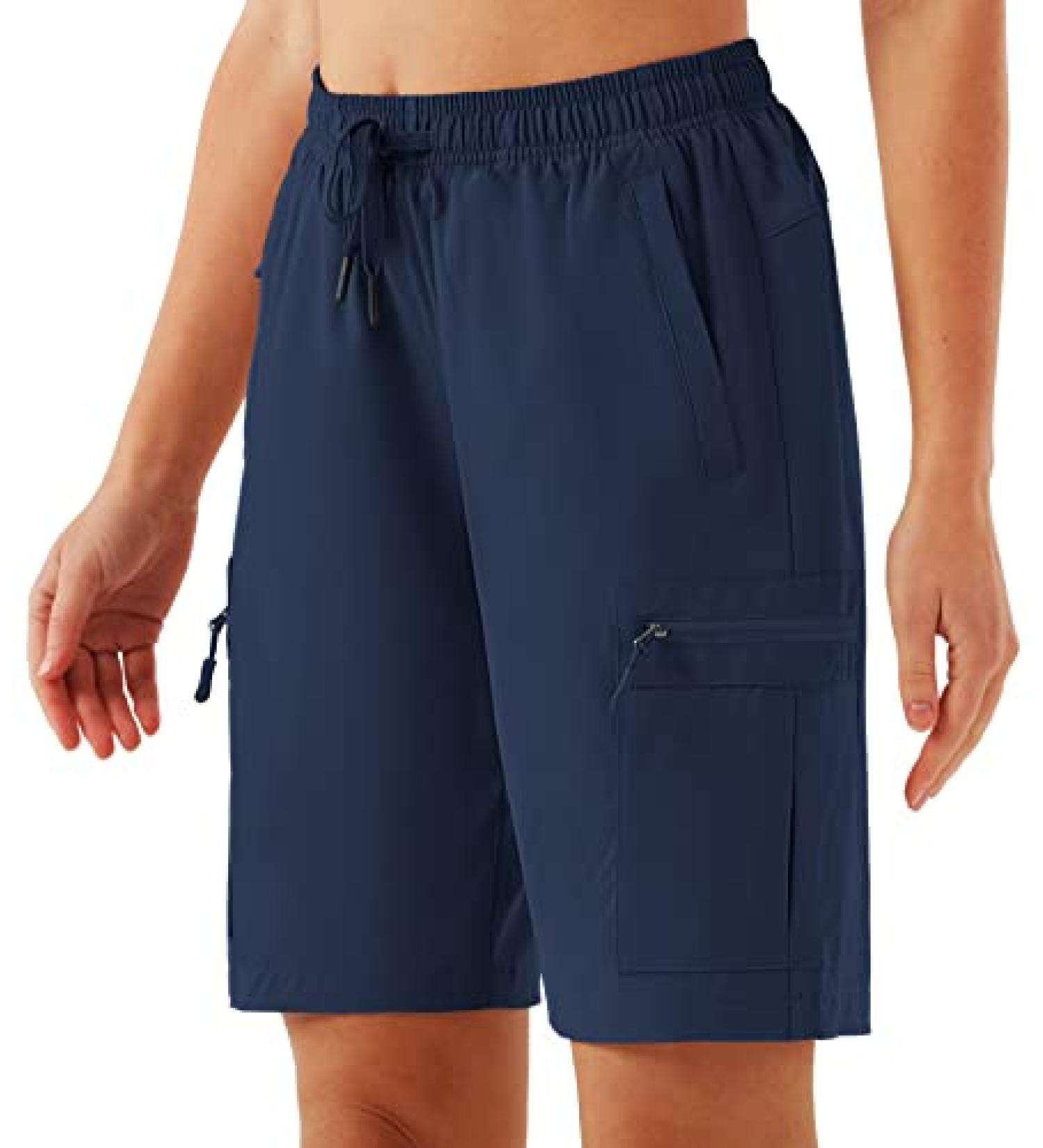 URBEST Women's Quick Dry Hiking Cargo Shorts - Lightweight Summer Shorts for Outdoor Activities - Blue (Size Large) - Buy Online on GoSupps.com