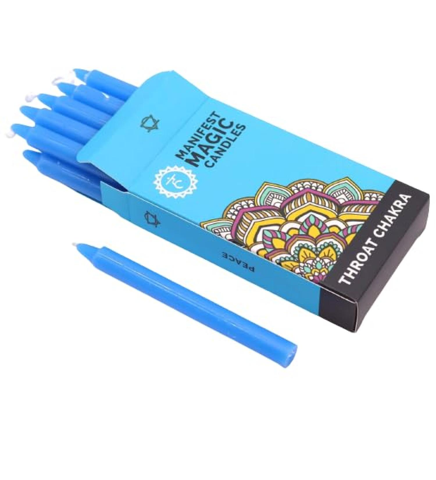 Blue Candles Pack of 12 - 90 Minute Burn Time for Meditation & Spiritual Energy | Manifest Peace & Grounding Gift Set - Buy Online on GoSupps.com