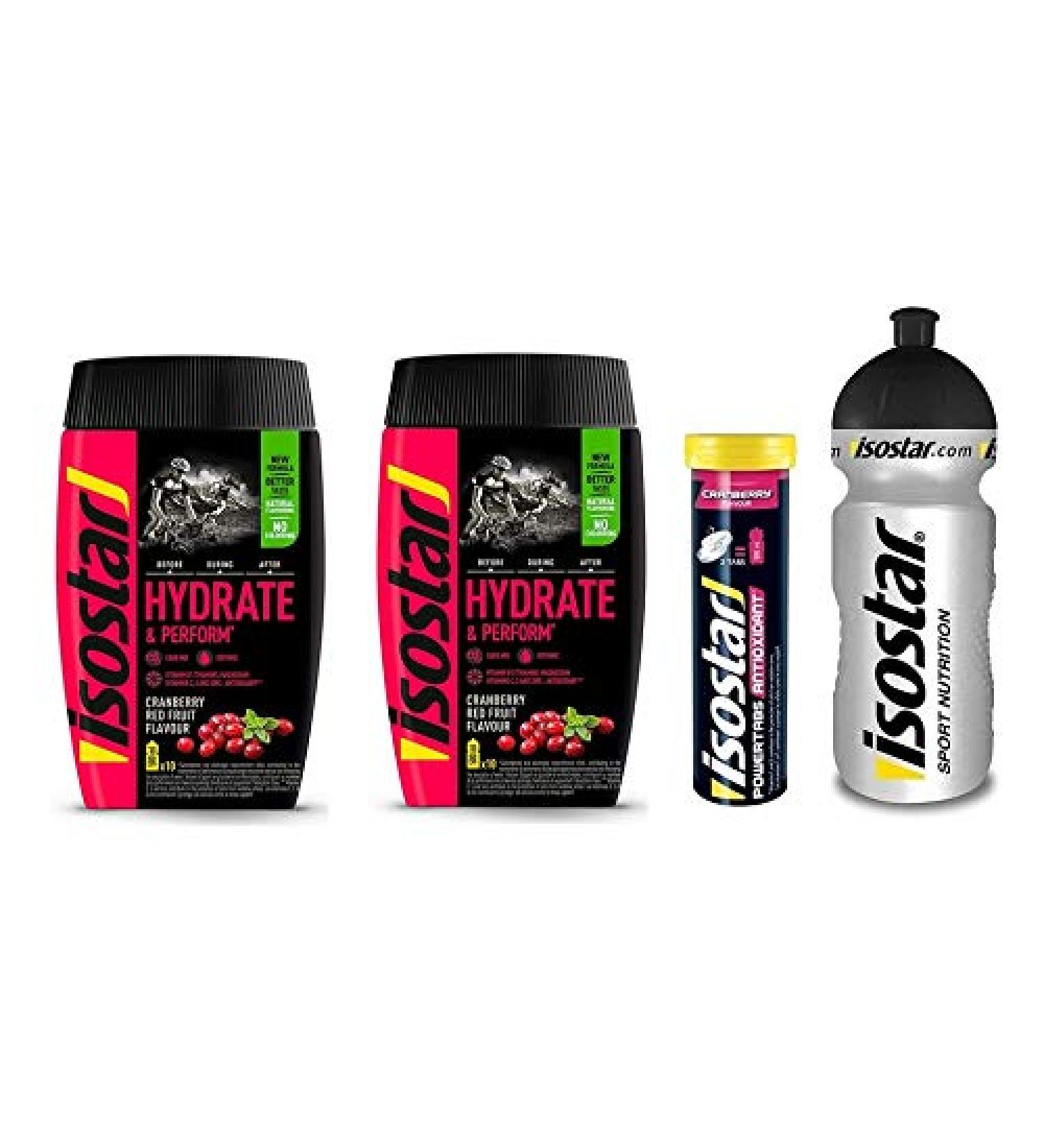  Isostar Isostar Pack of 2 x 400g cranberry powders + cranberry lozenges + 0.5L bottle - Buy Online on GoSupps.com
