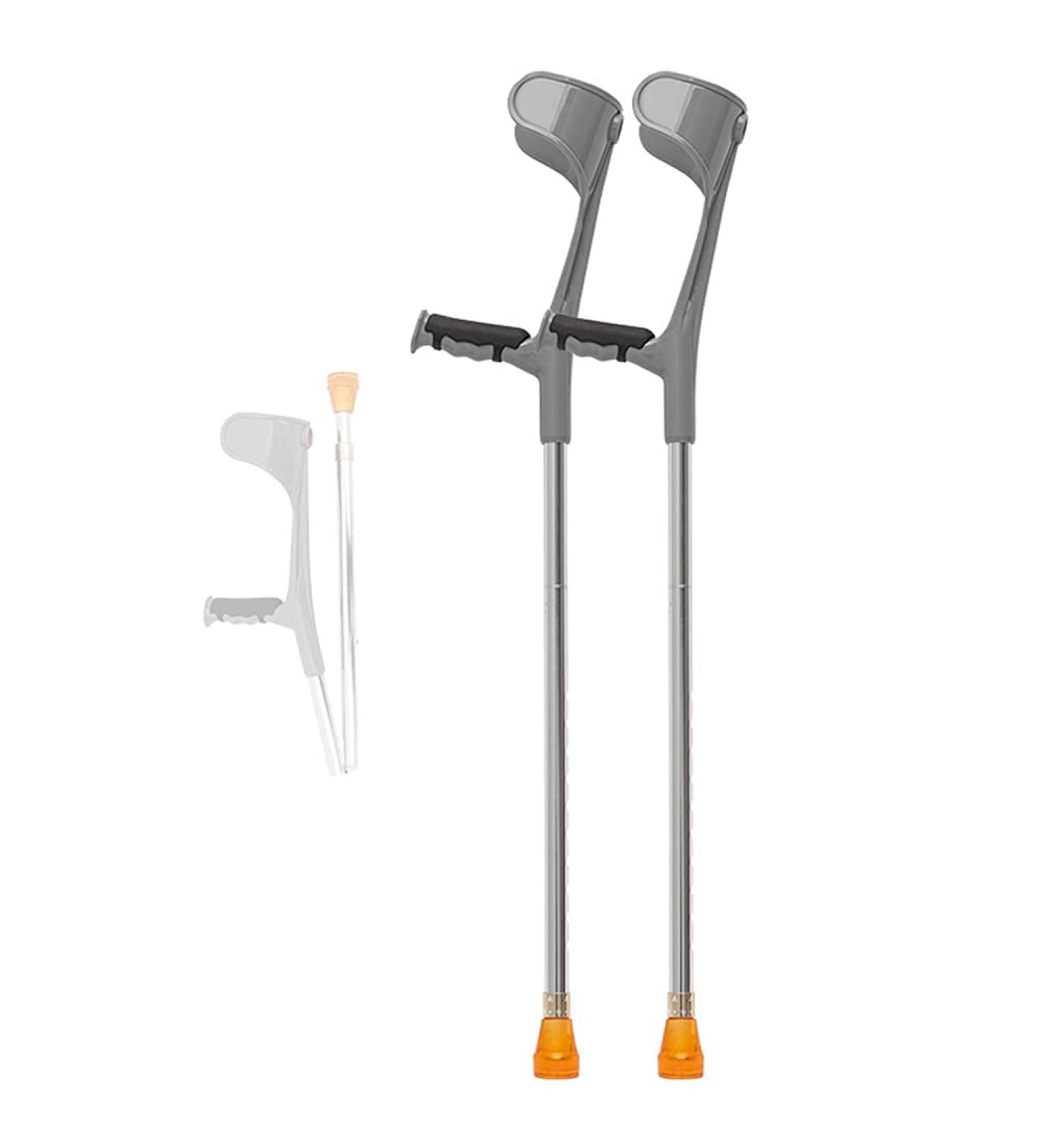 Folding Forearm Crutches Lightweight Crutches for Adults Ergonomic Comfortable Wrist Handle Heavy Duty for Standard and Tall Adults Silver/Black decorate Lucky Star Selfless dedication - Buy Online on GoSupps.com