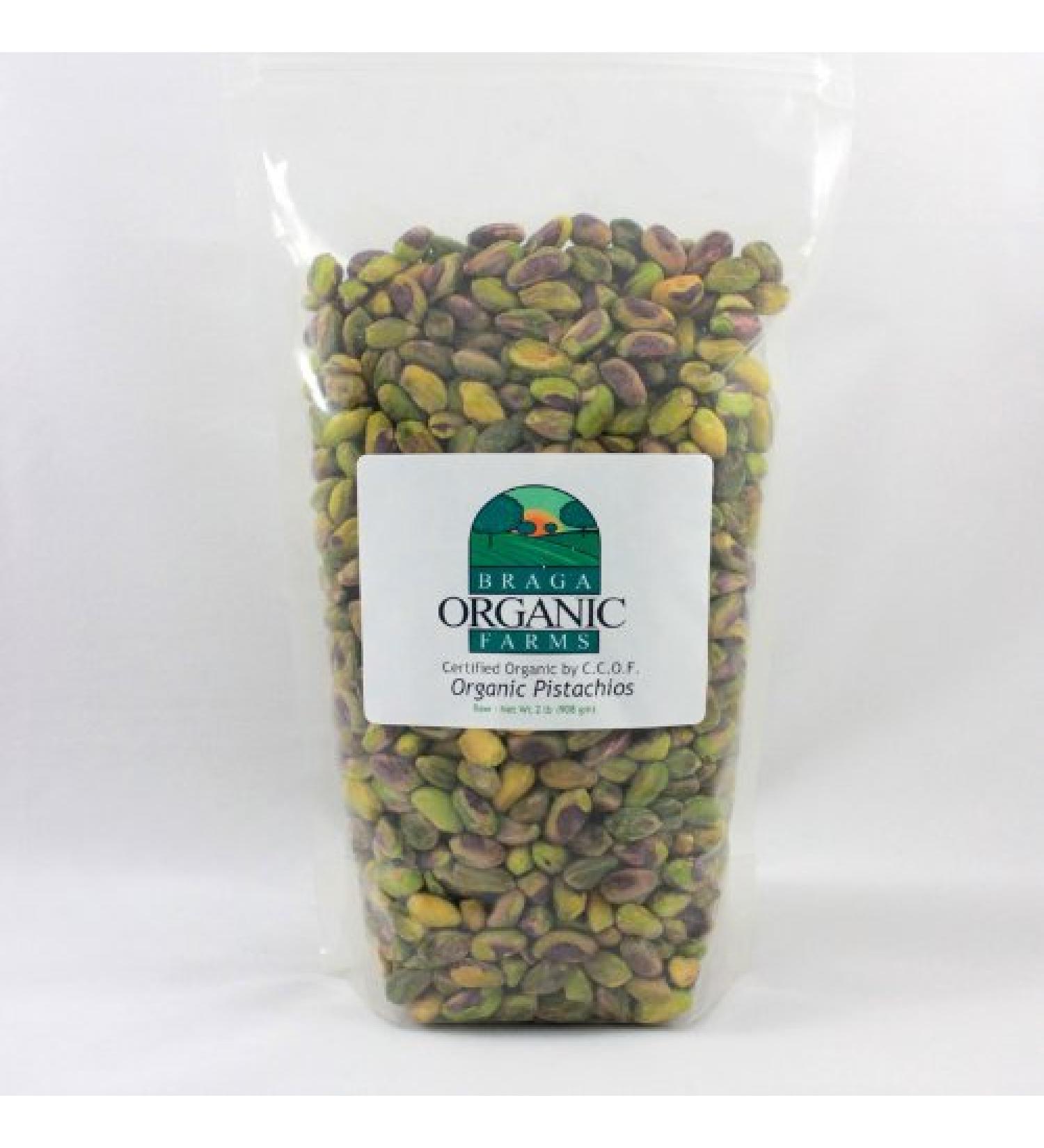 Braga Organic Farms Organic Raw Pistachios Kernels 2 lb. bag