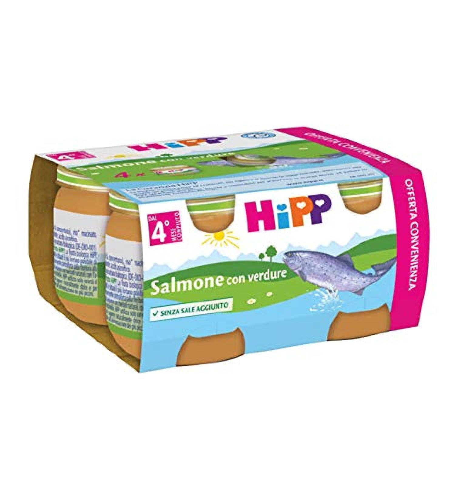 Hipp Organic Homogenized Salmon with Vegetables 2x80g 4 months + by HIPP ITALIA SRL