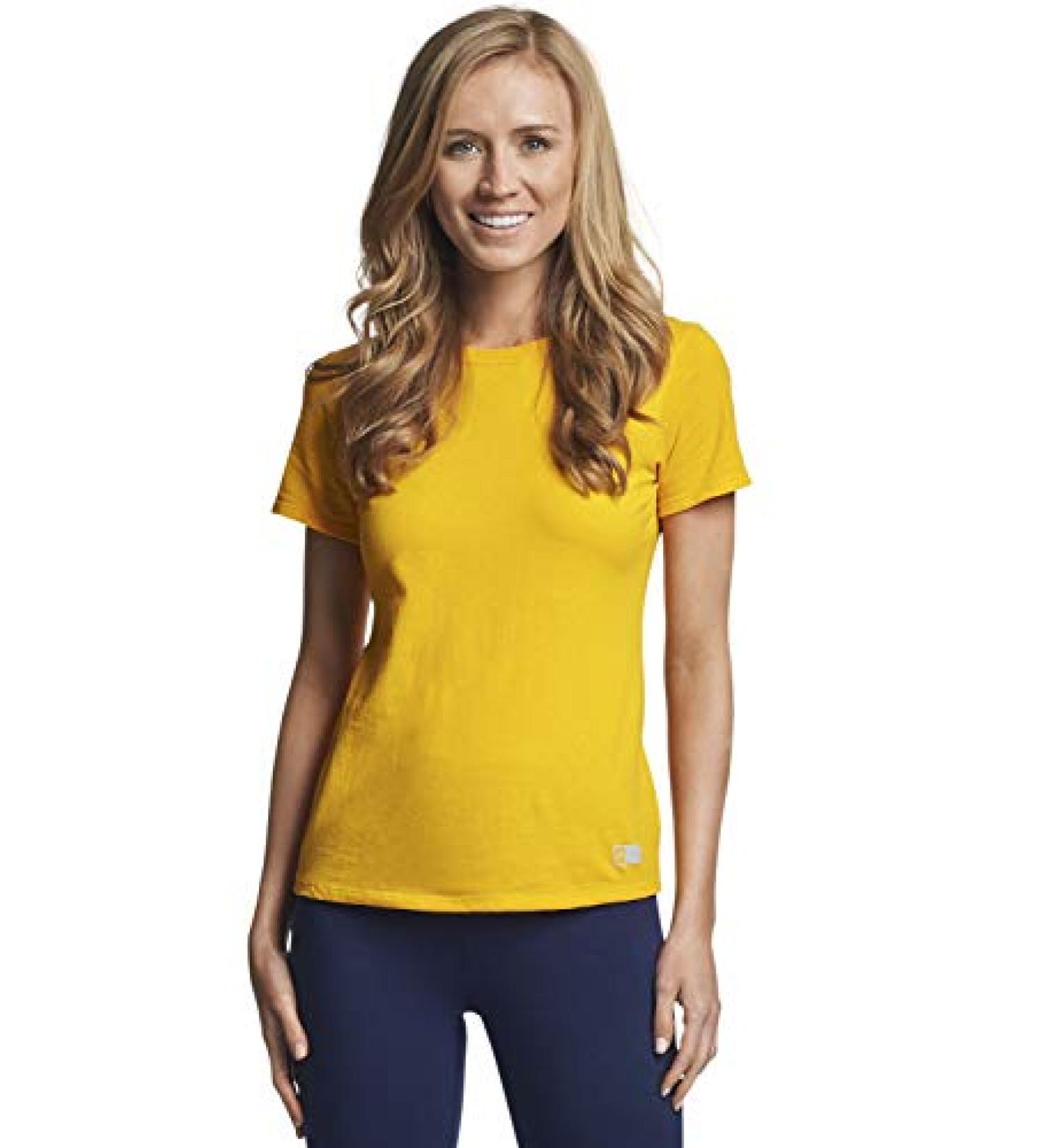 Russell Athletic Women's Cotton Performance T-Shirt - Medium Gold - Buy Online on GoSupps.com
