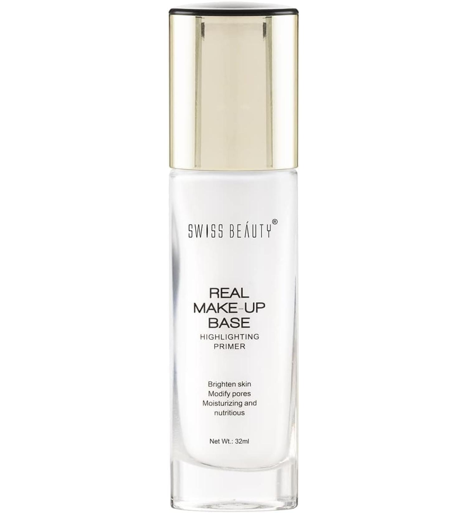 Real Makeup Base Highlighting Primer| Skin-Hydrating Poreless Primer With Natural Glow Finish For Face Makeup |Shade - Natural Tint 32Ml - Buy Online on GoSupps.com