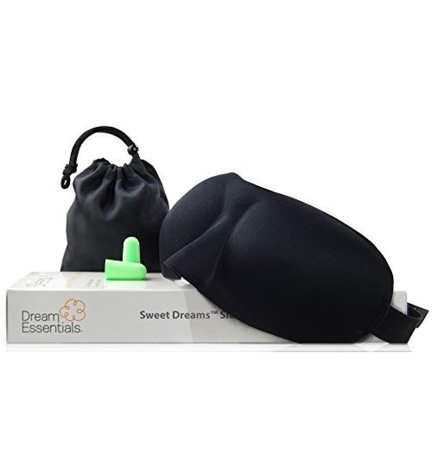 Wild Essentials Sweet Dreams Comfortable & Contoured Sleep Mask Kit with Carry Pouch and Moldex Ear Plugs Travel Set Gift