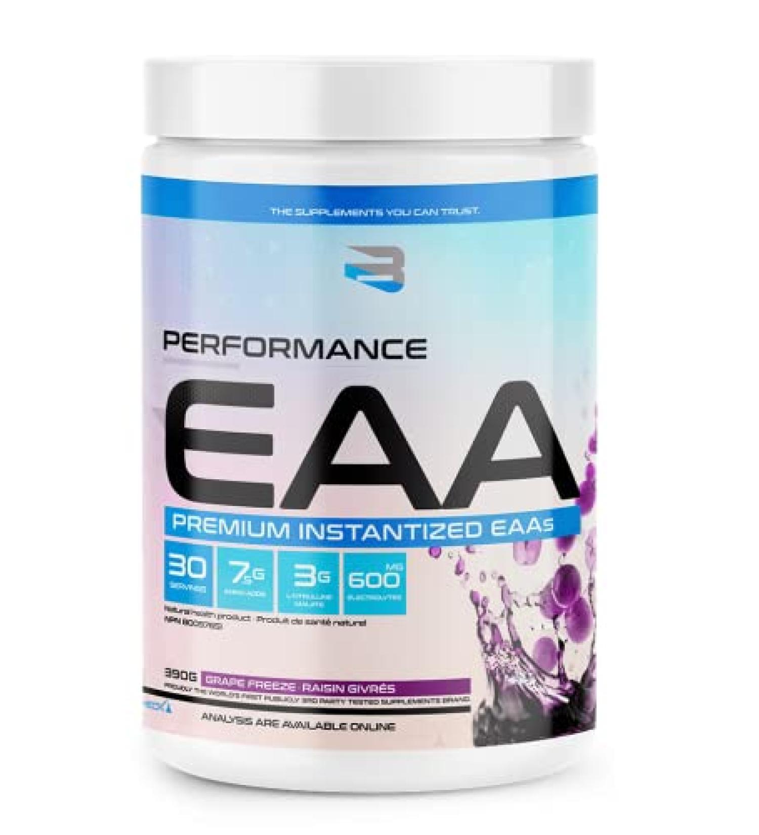 Believe Supplements Performance EAA - Essential Amino Acids Formula | Boost Muscle Recovery Performance & Hydration | Sugar-Free & Delicious Flavors Available! (30 servings Grape Freeze) Grape Freeze 30 servings - Buy Online on GoSupps.com