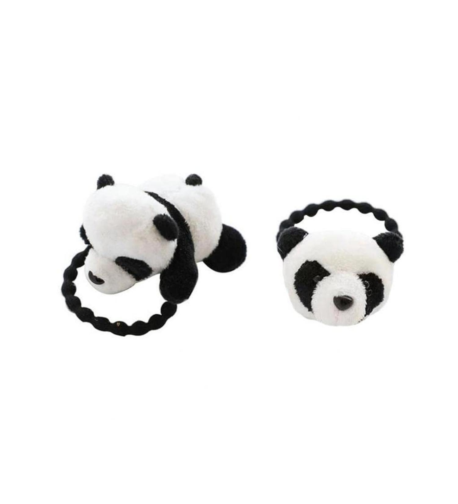 Buy 2 Pieces Chinese Plush Panda Hair Tie - Cute Rubber Band & Hairpin Accessory for Kids & Adults - International Shipping Available - Buy Online on GoSupps.com
